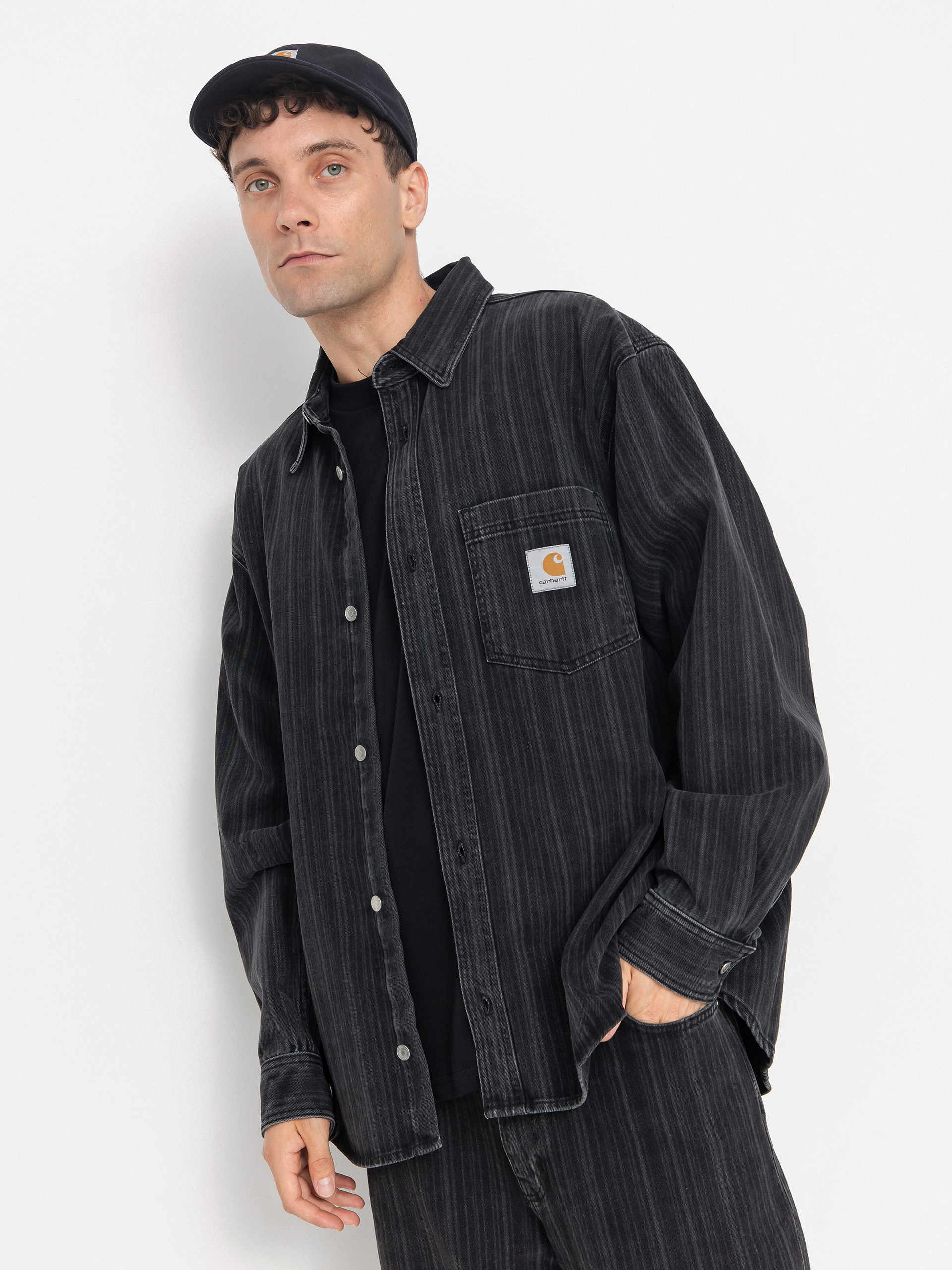 Dzseki Carhartt WIP Rylan (rylan stripe/black/stone washed)