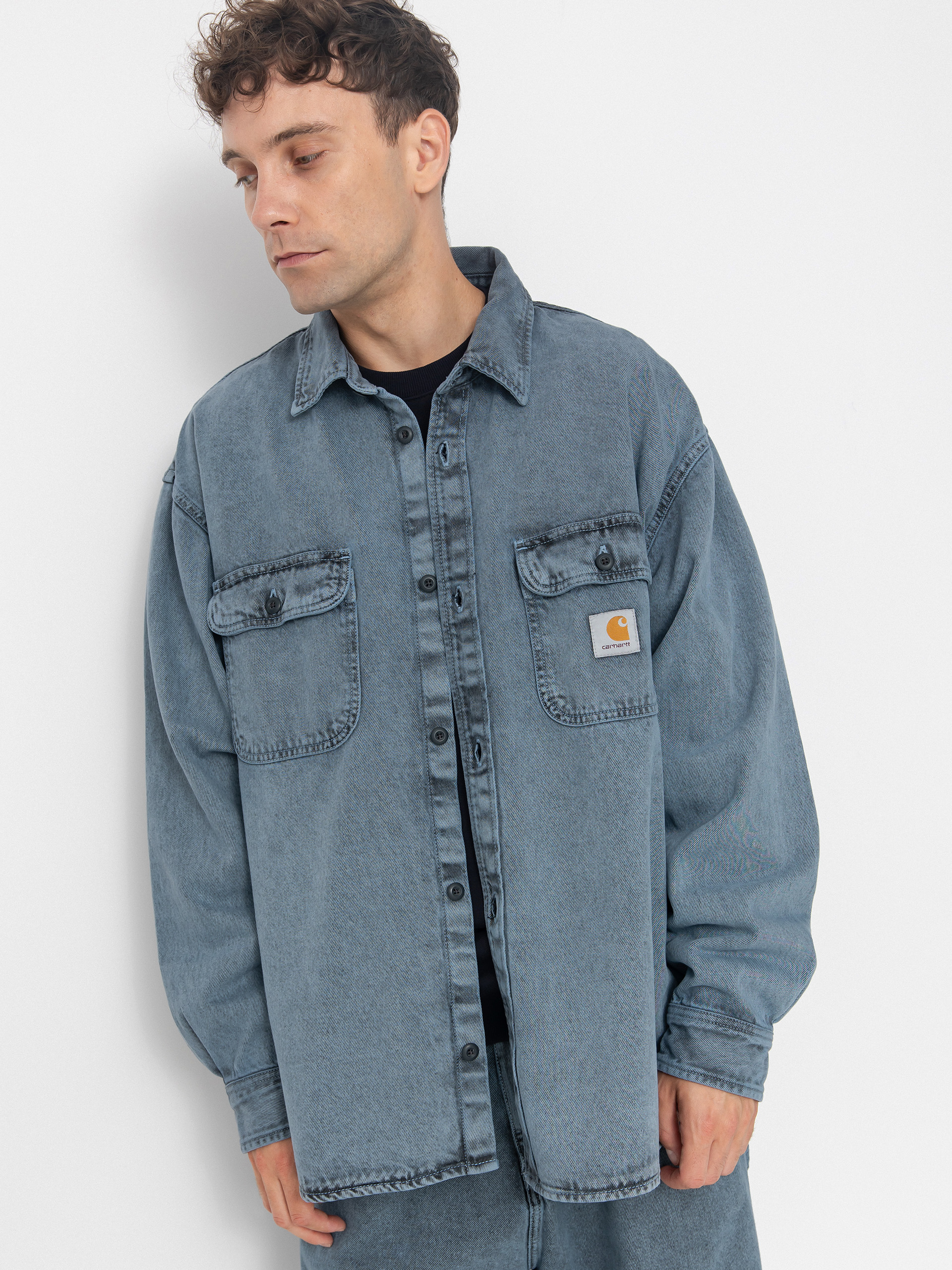 Carhartt WIP Tigan Dzseki (black/blue fog/garment dyed)