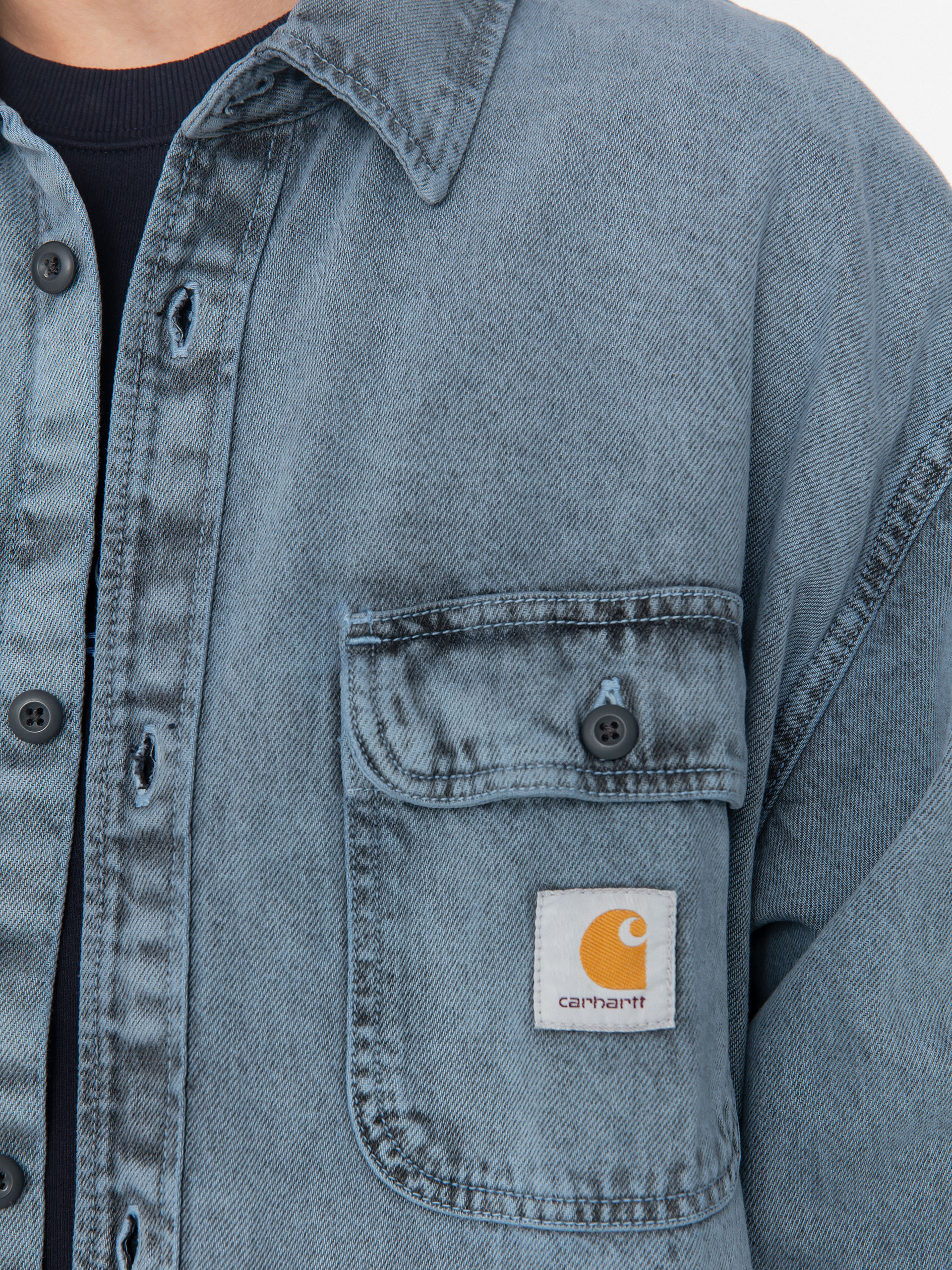 Carhartt WIP Tigan Dzseki (black/blue fog/garment dyed)