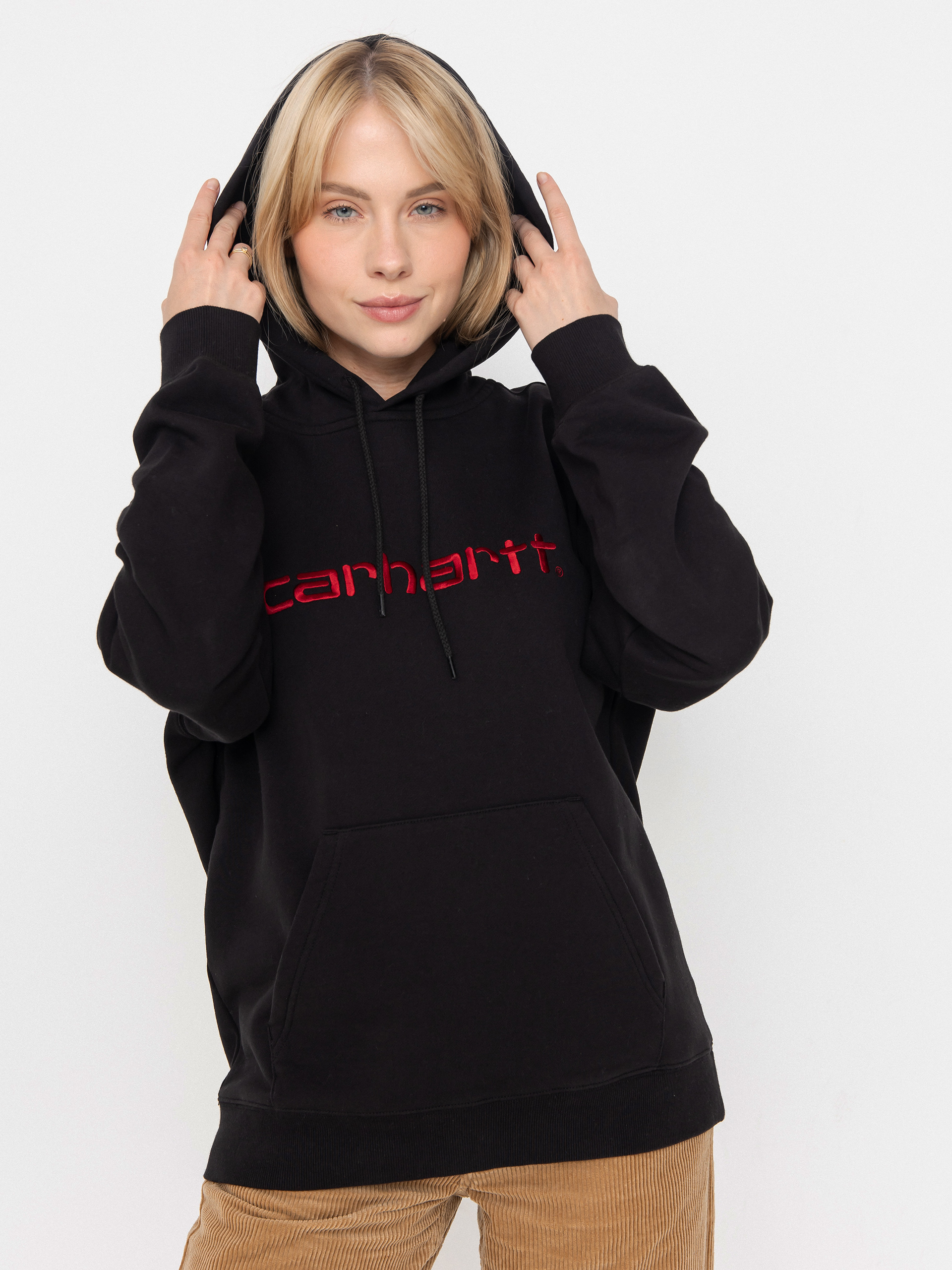 Carhartt WIP Carhartt HD Wmn Kapucnis pulu00f3ver (black/scarlet)