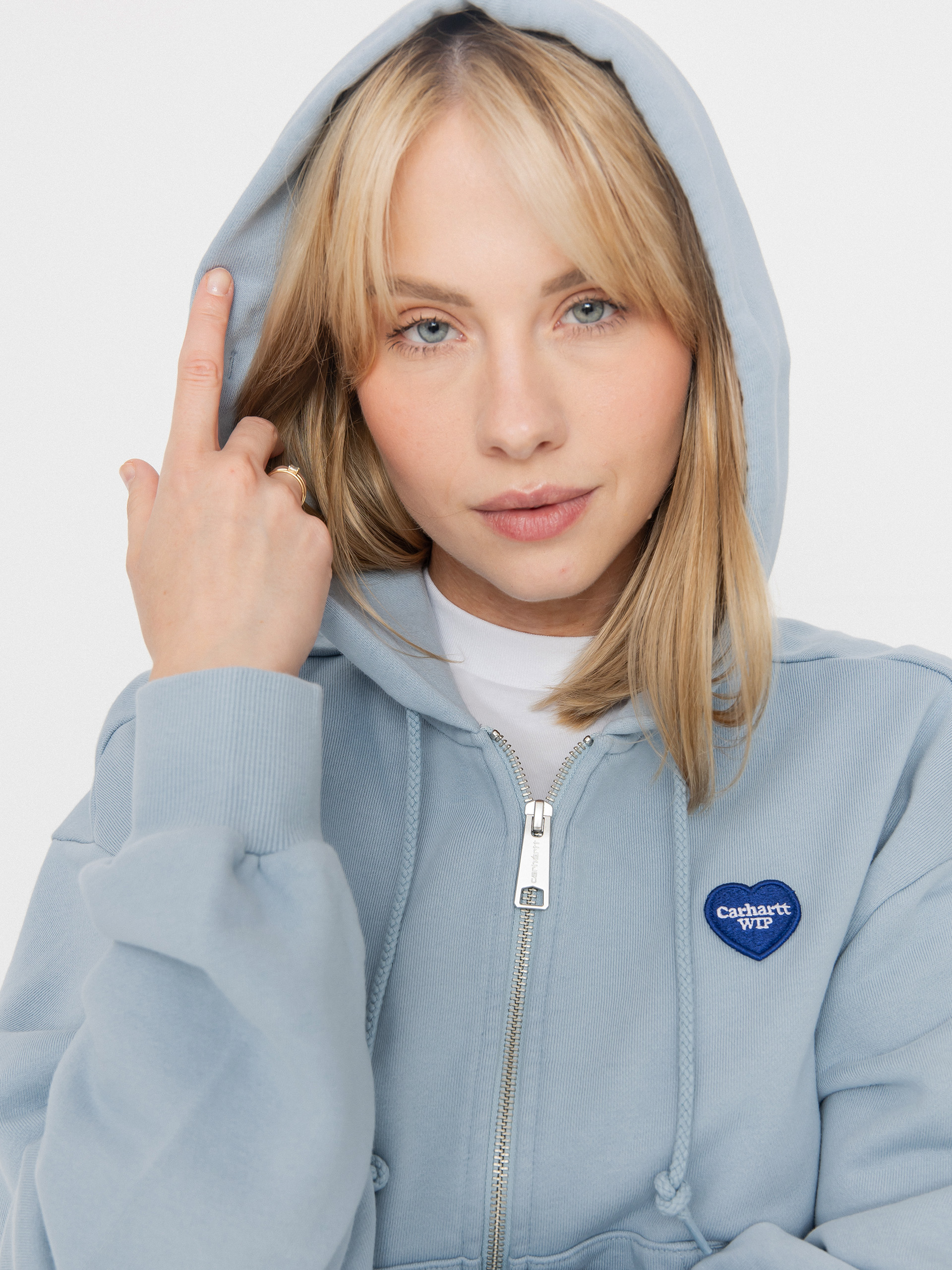 Carhartt WIP Heart II Hartt ZHD Wmn Kapucnis pulóver (blue fog)