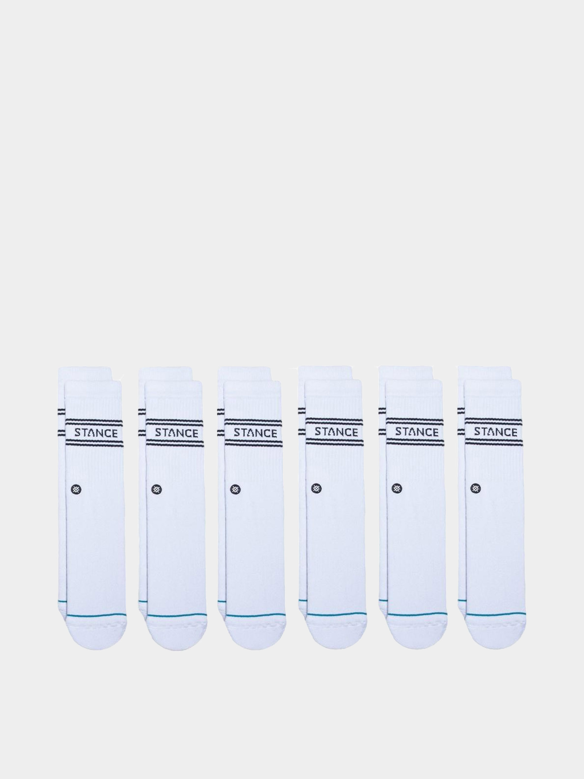 Stance Basic Crew 6 Pk Zokni (white)