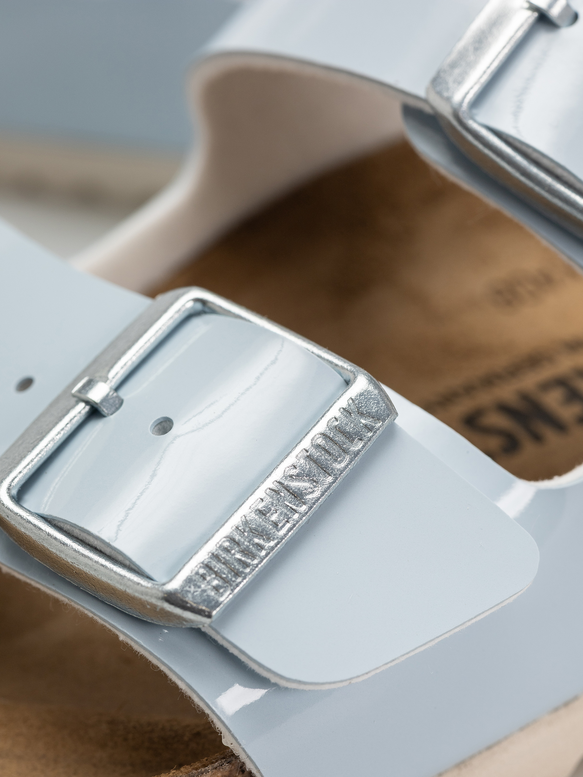 Birkenstock Arizona Briko Flor Narrow Wmn Flip-flop papucsok (patent baby blue)