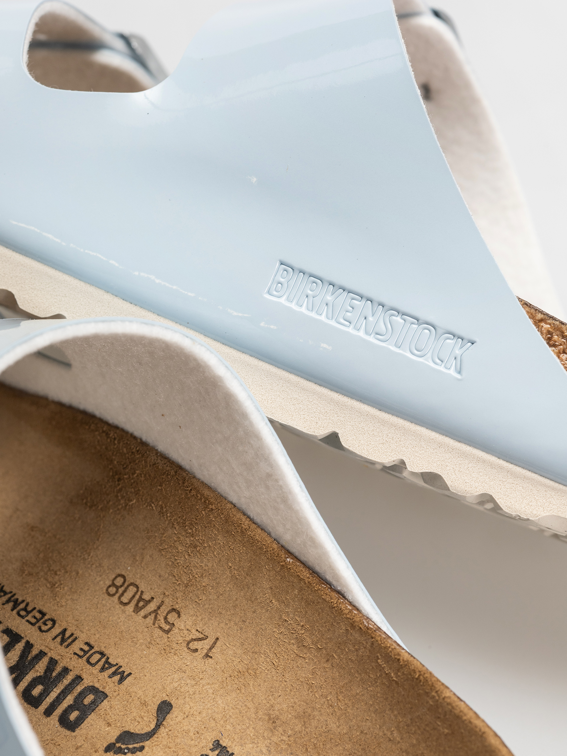 Birkenstock Arizona Briko Flor Narrow Wmn Flip-flop papucsok (patent baby blue)