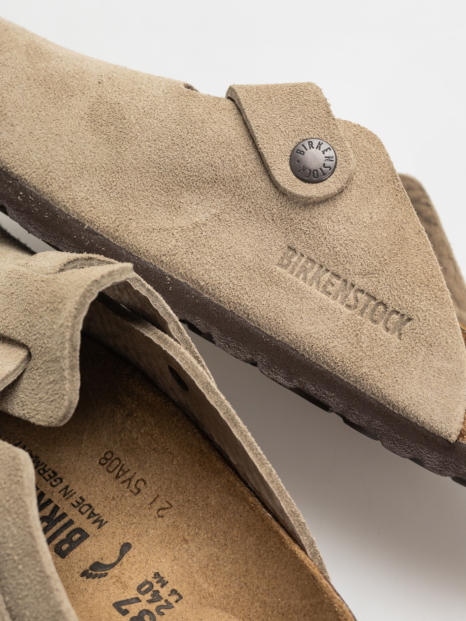 Birkenstock Boston Suede Leather Narrow Wmn Flip-flop papucsok (taupe)