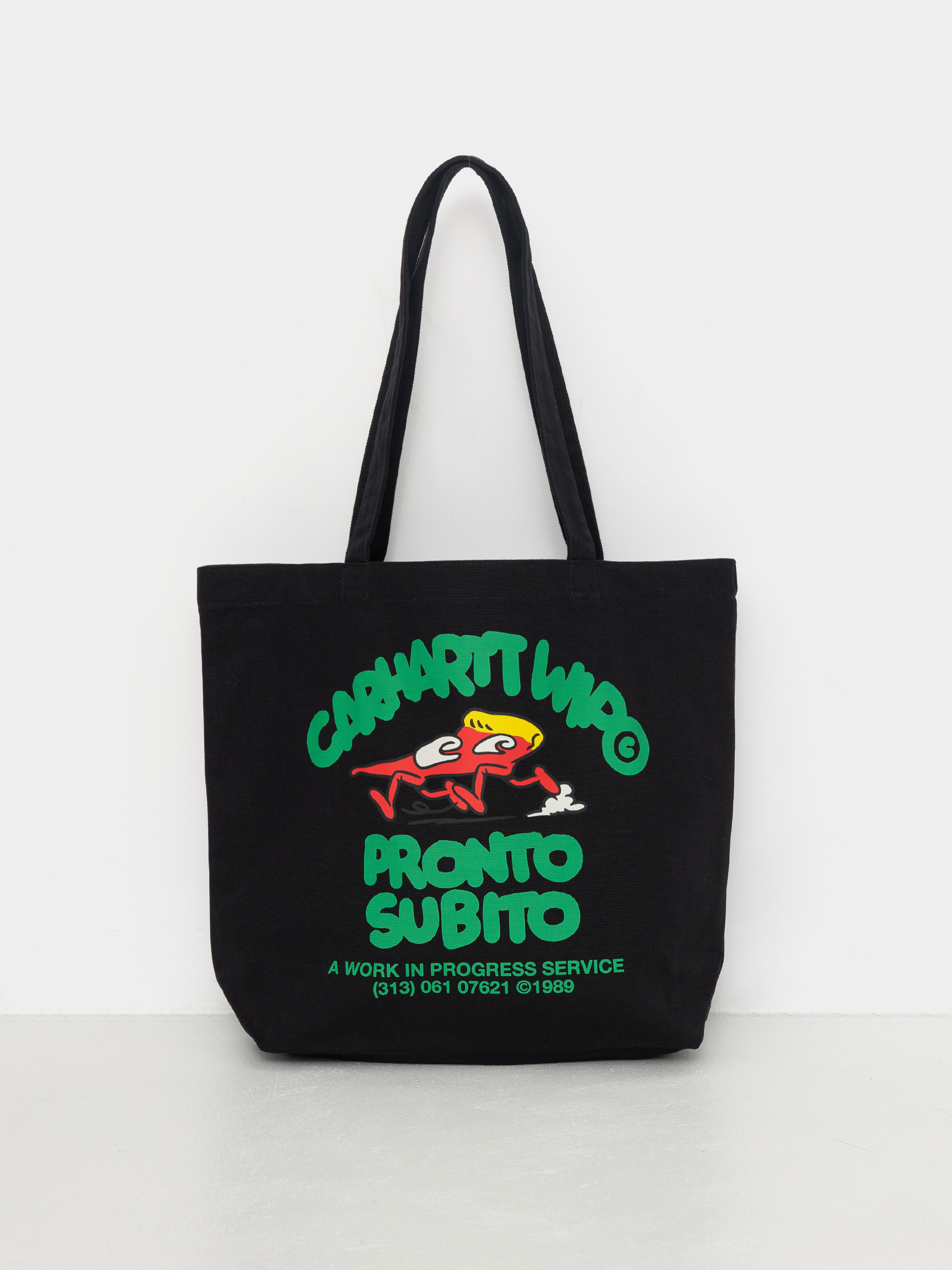 Ku00e9zitu00e1ska Carhartt WIP Canvas Graphic Tote (pronto print/black)