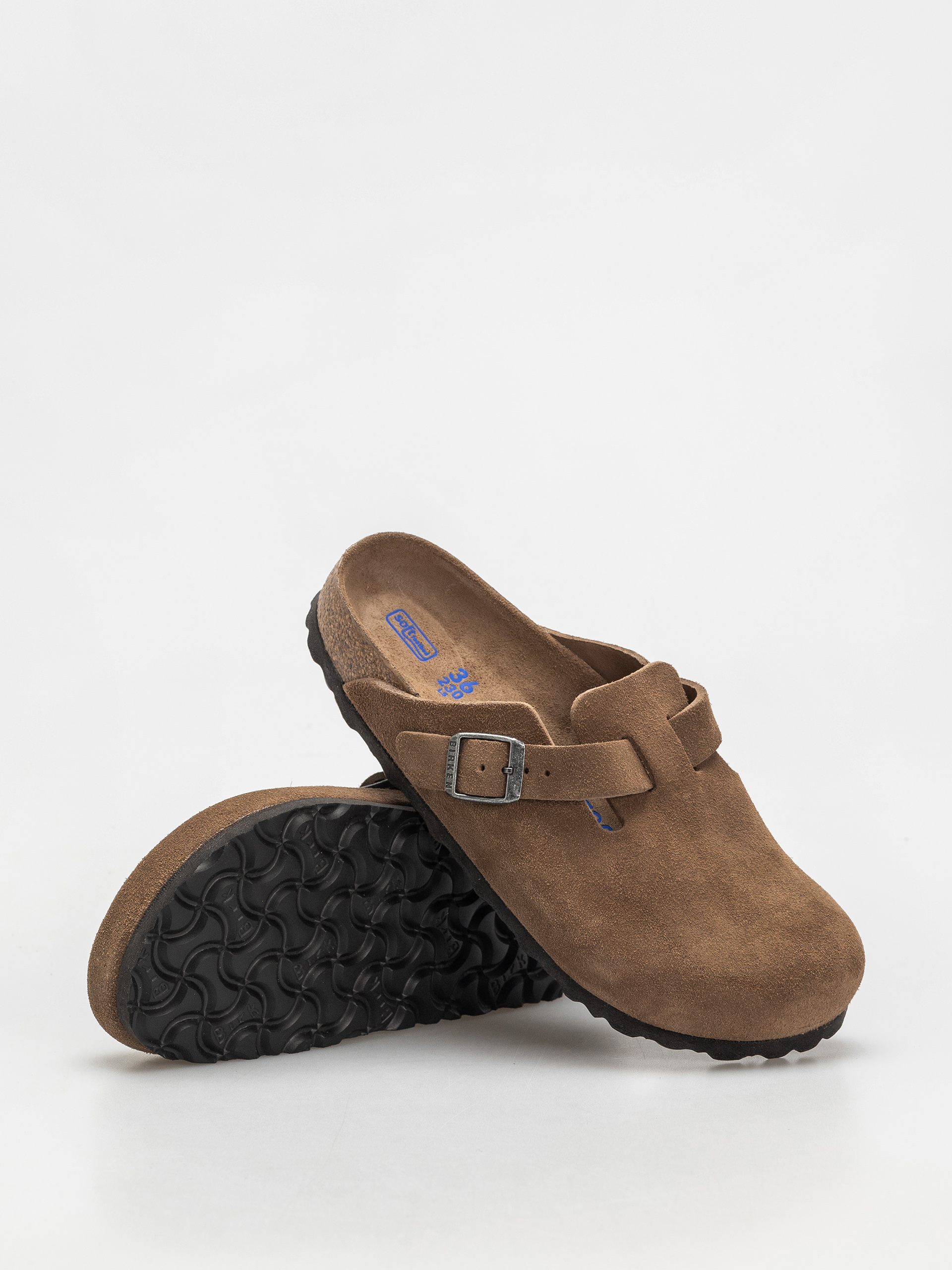 Birkenstock Boston SFB Suede Leather Narrow Wmn Flip-flop papucsok (dark tea)