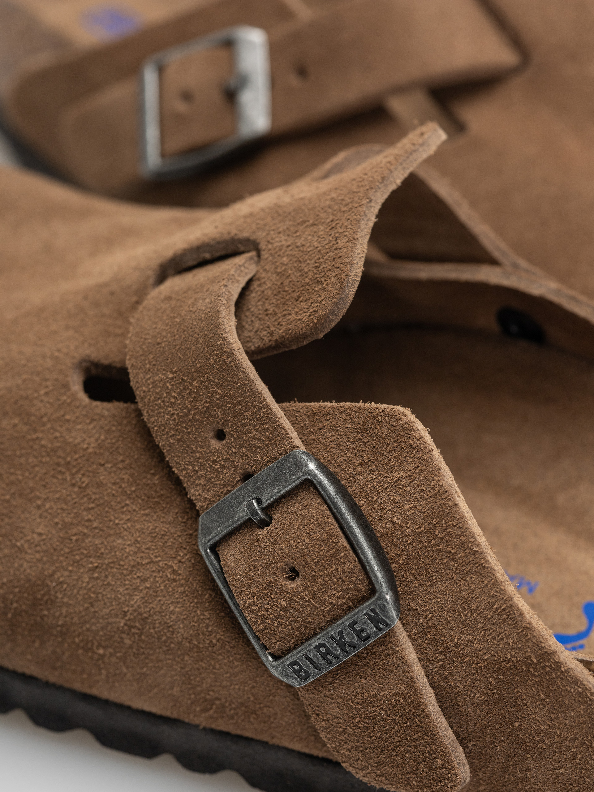 Birkenstock Boston SFB Suede Leather Narrow Wmn Flip-flop papucsok (dark tea)