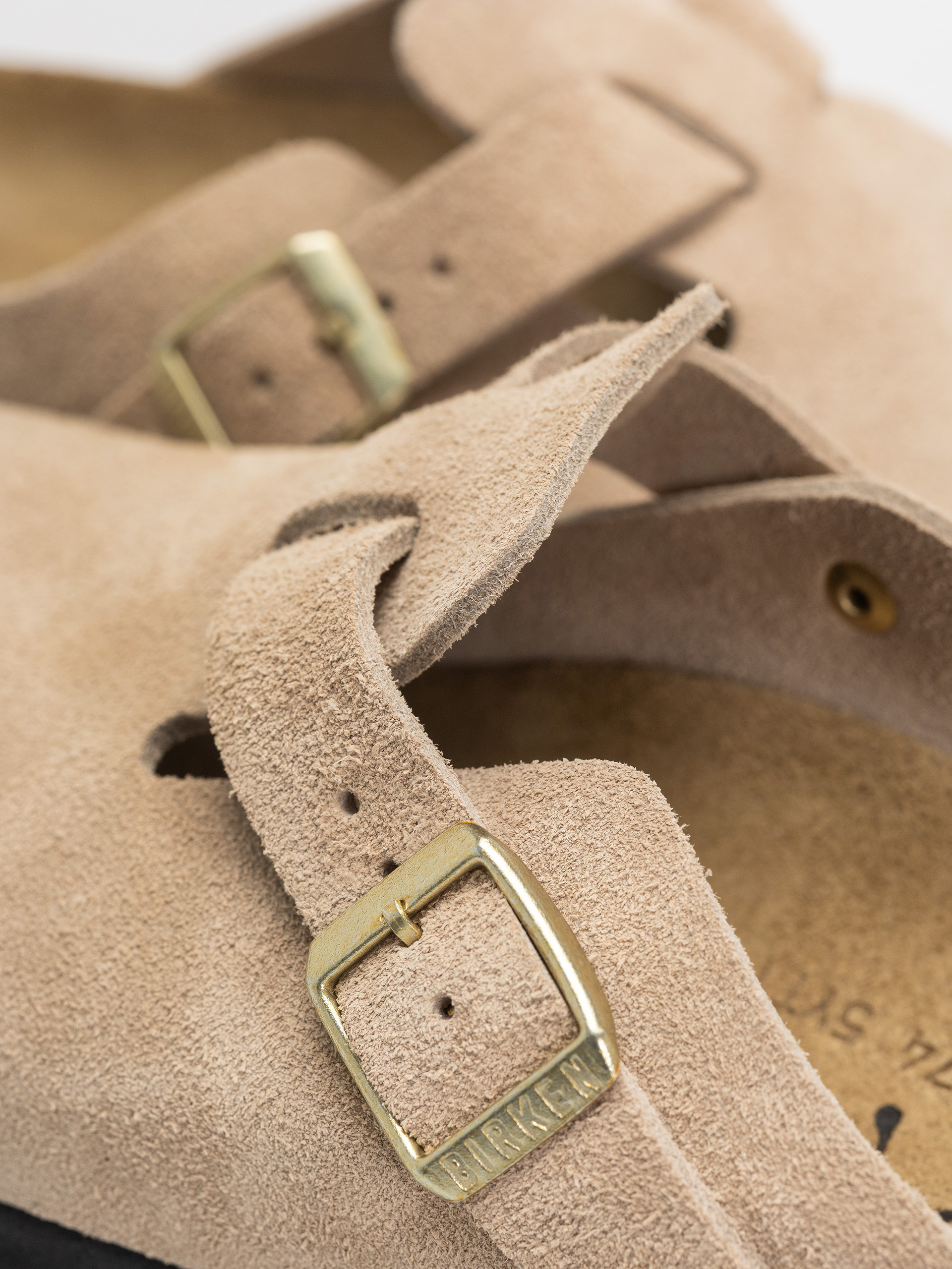 Birkenstock Boston Suede Leather Narrow Wmn Flip-flop papucsok (sandcastle)