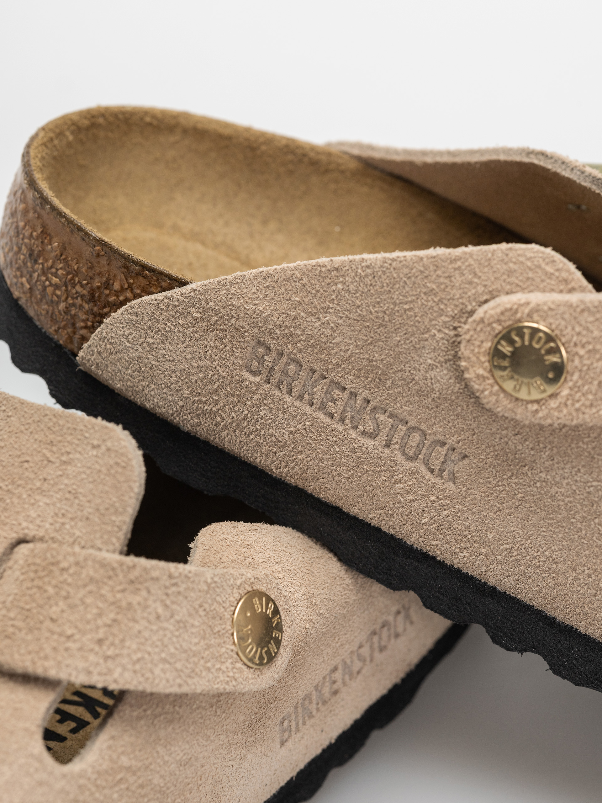 Birkenstock Boston Suede Leather Narrow Wmn Flip-flop papucsok (sandcastle)