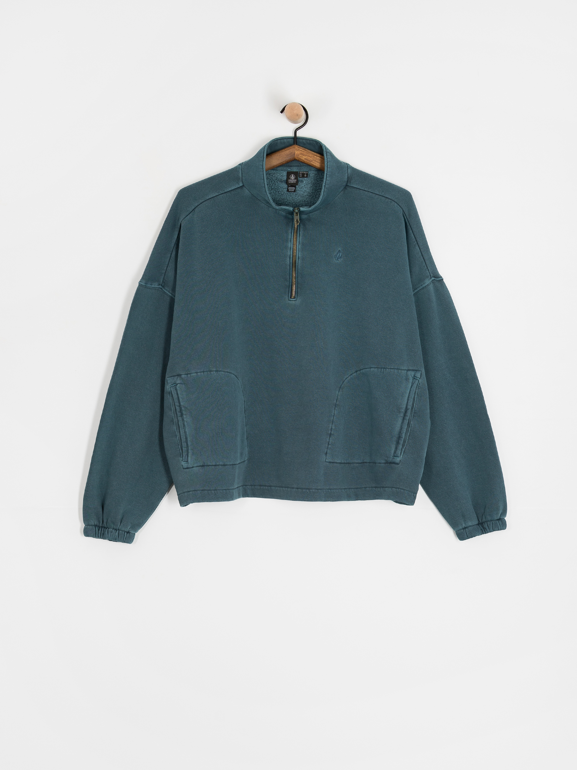 Volcom Stone Soft Quarter Zip Wmn Pulóver (emerald green)