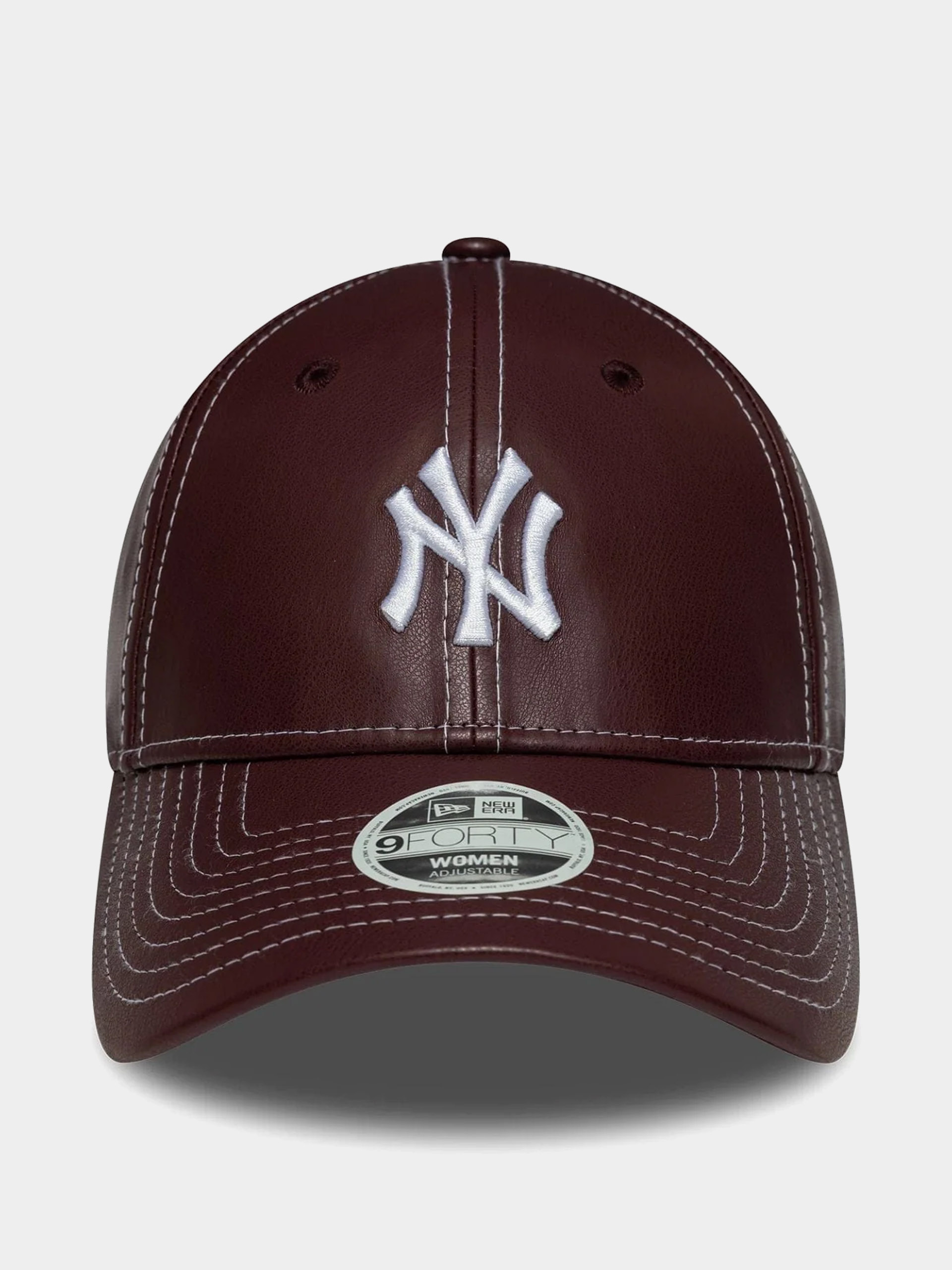 Baseball sapka New Era Topstitch Pu 9Forty New York Yankees Wmn (burgundy)