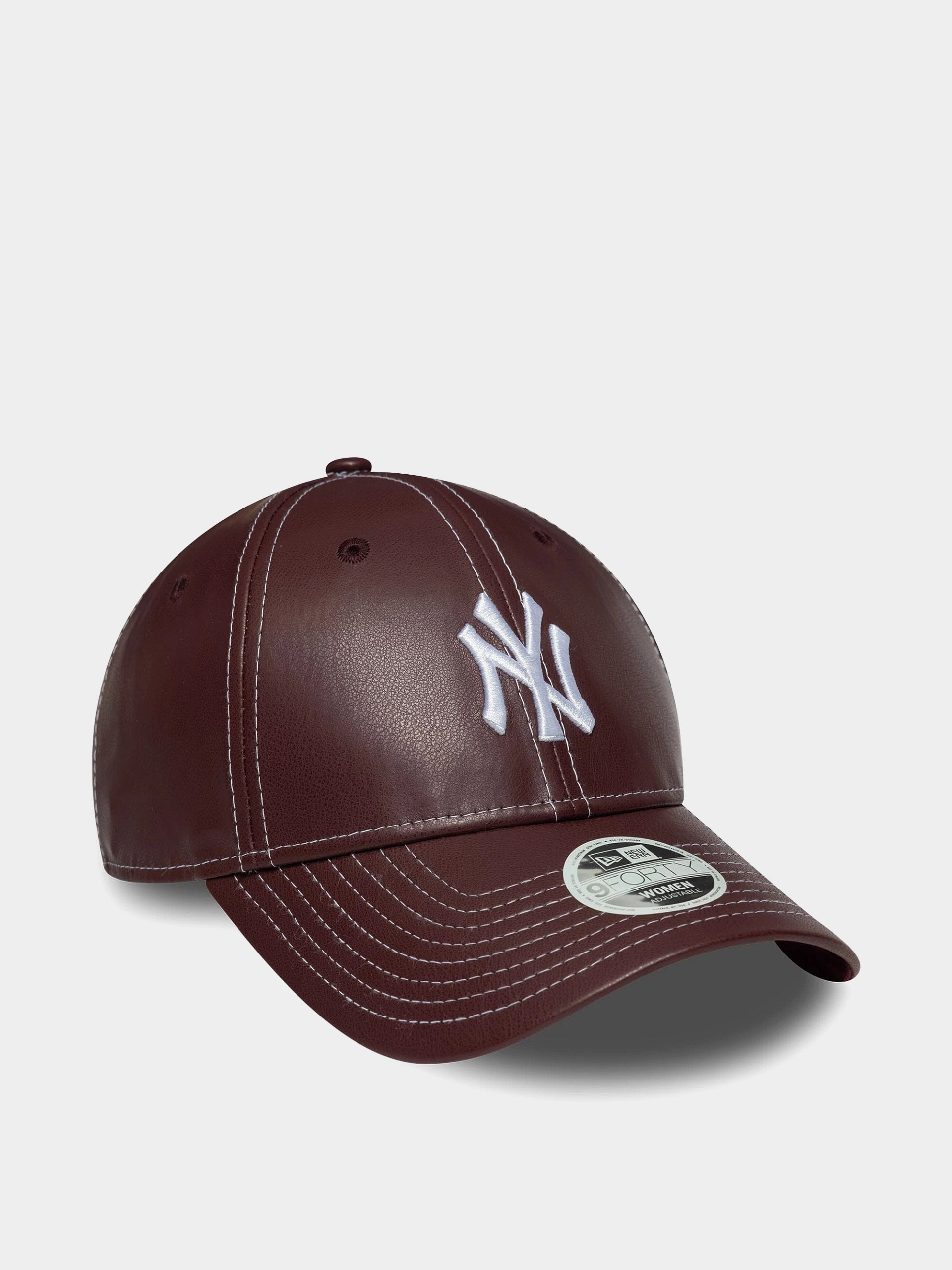 Baseball sapka New Era Topstitch Pu 9Forty New York Yankees Wmn (burgundy)