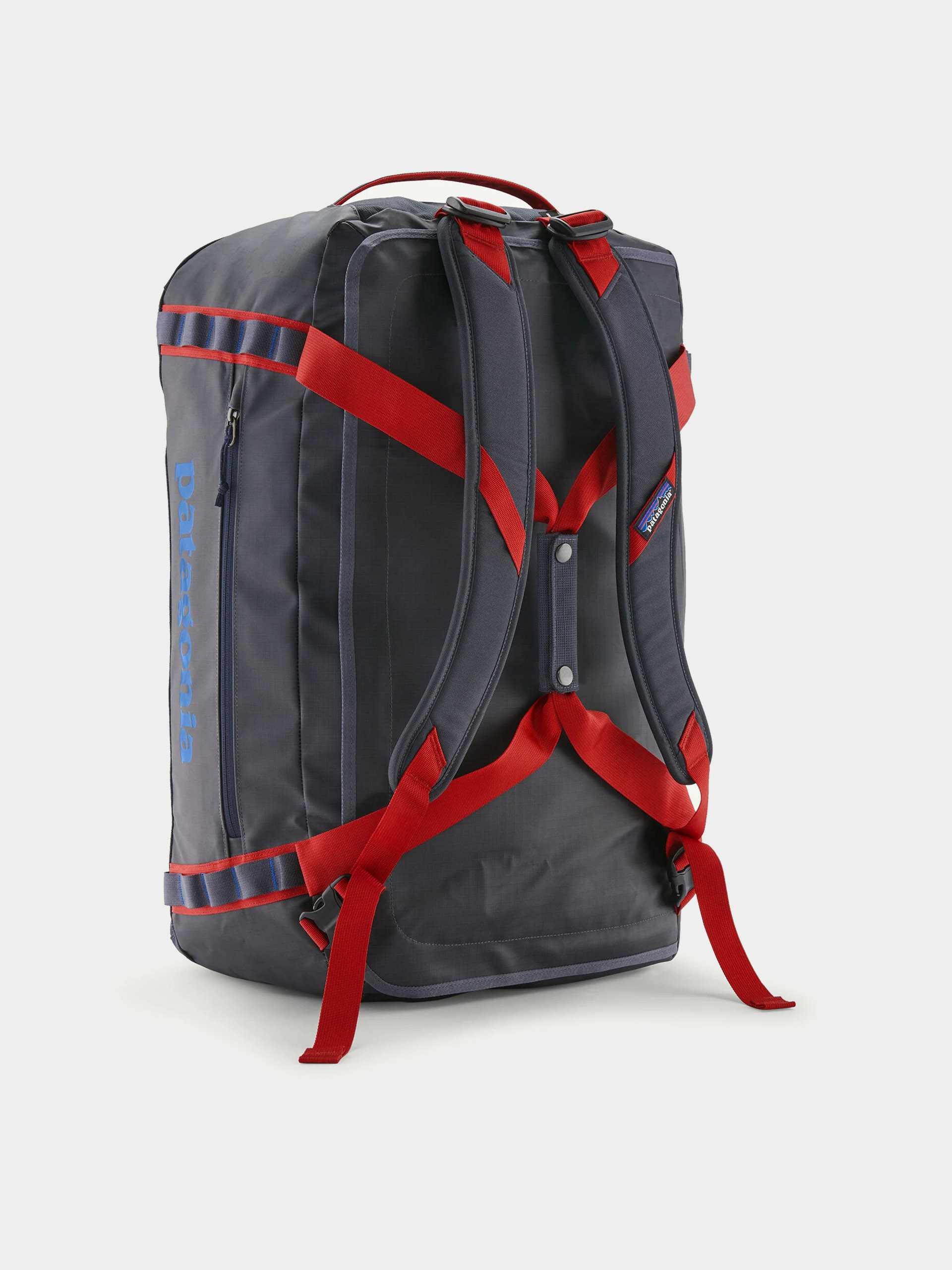 Táska Patagonia Black Hole Duffel 55L (smolder blue w/amanita red)