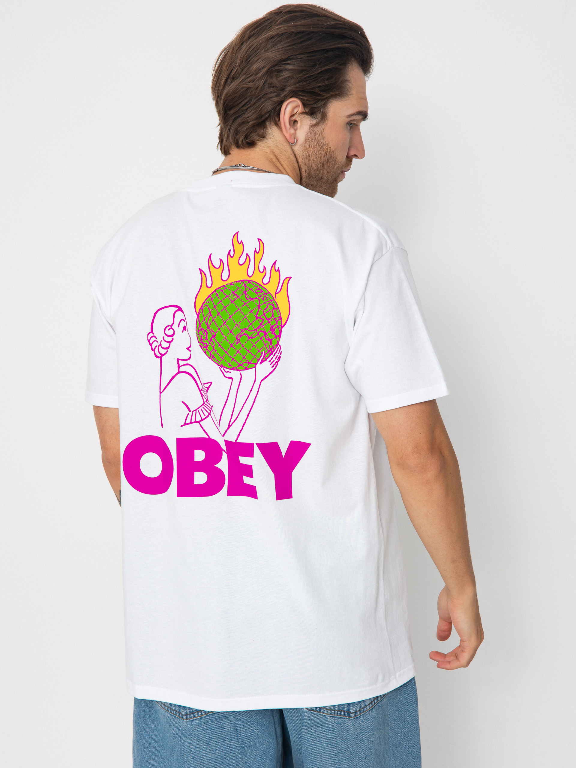OBEY Obey World In Flames Póló (white)