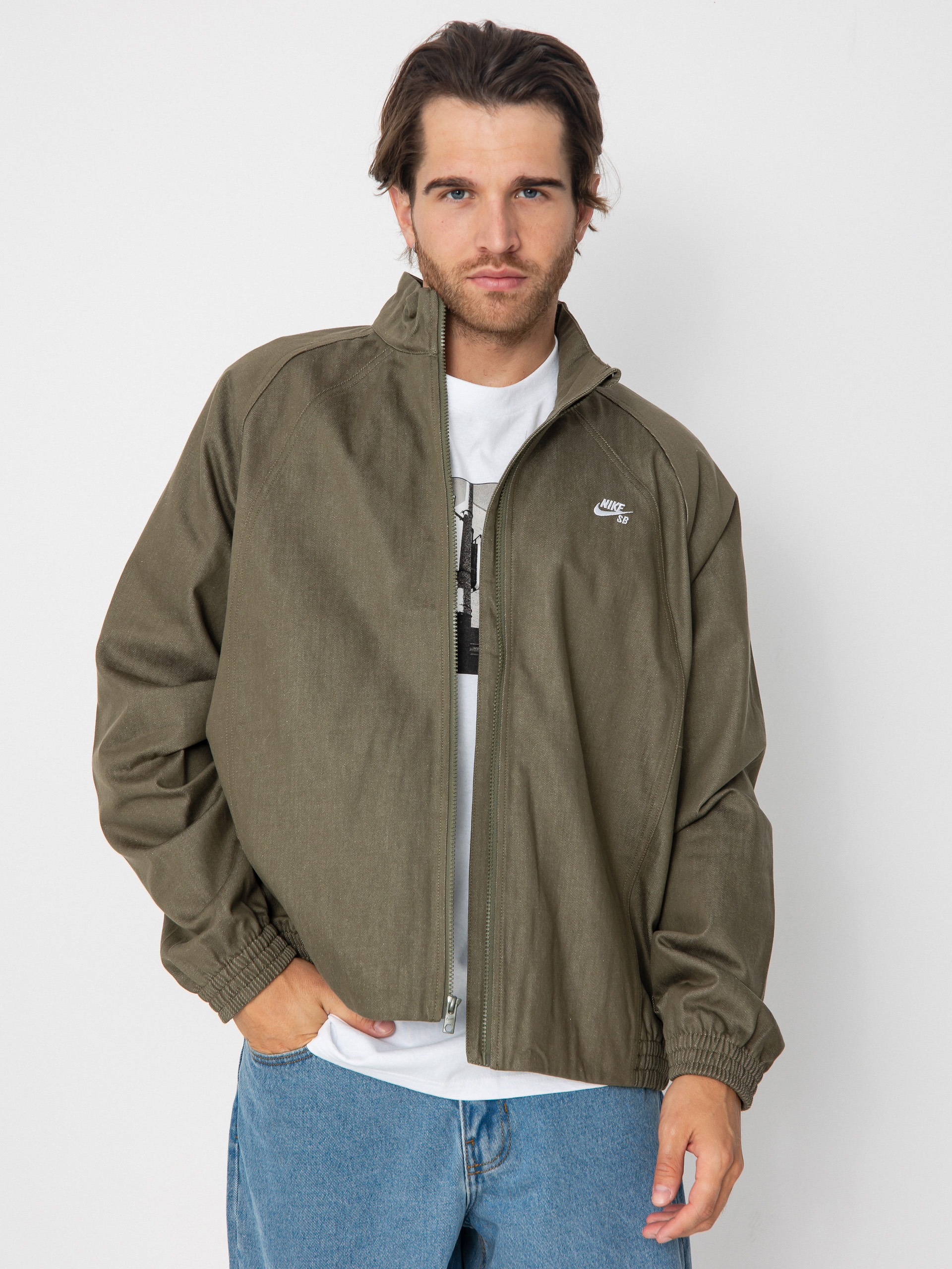 Nike SB Denim FZ Trak Dzseki (medium olive/white)