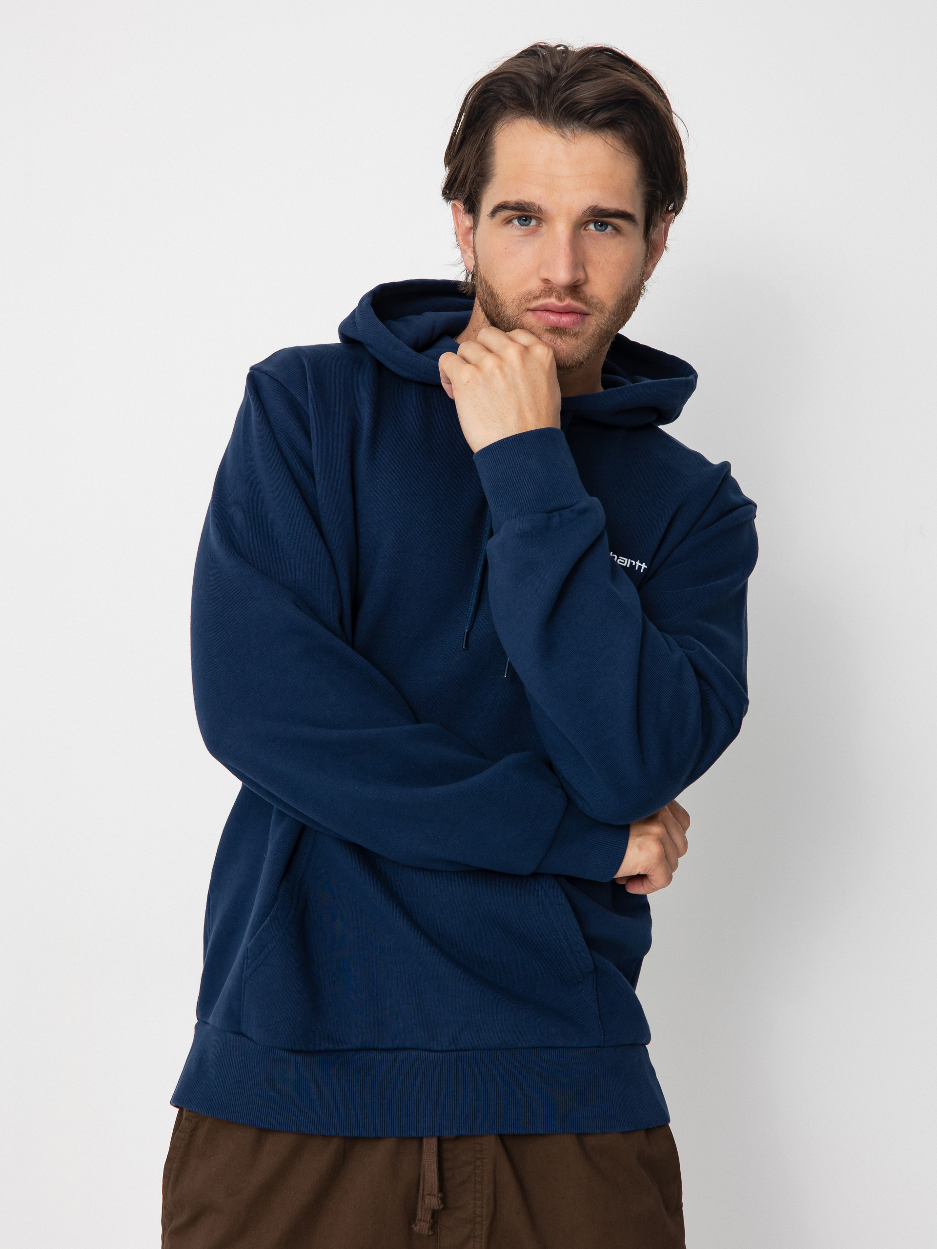 Carhartt WIP Script Embroidery HD Kapucnis pulóver (jupiter/white)