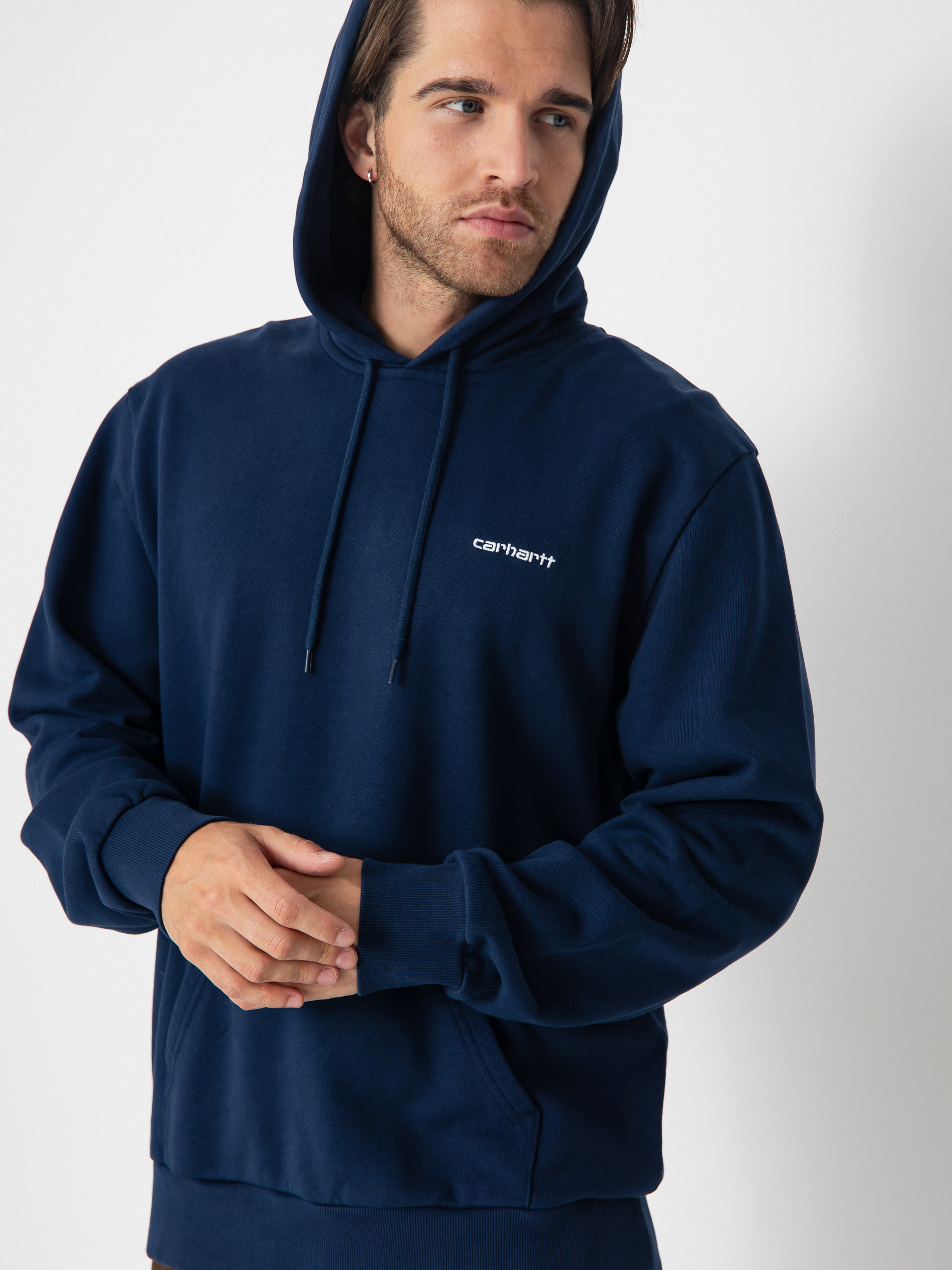 Carhartt WIP Script Embroidery HD Kapucnis pulóver (jupiter/white)