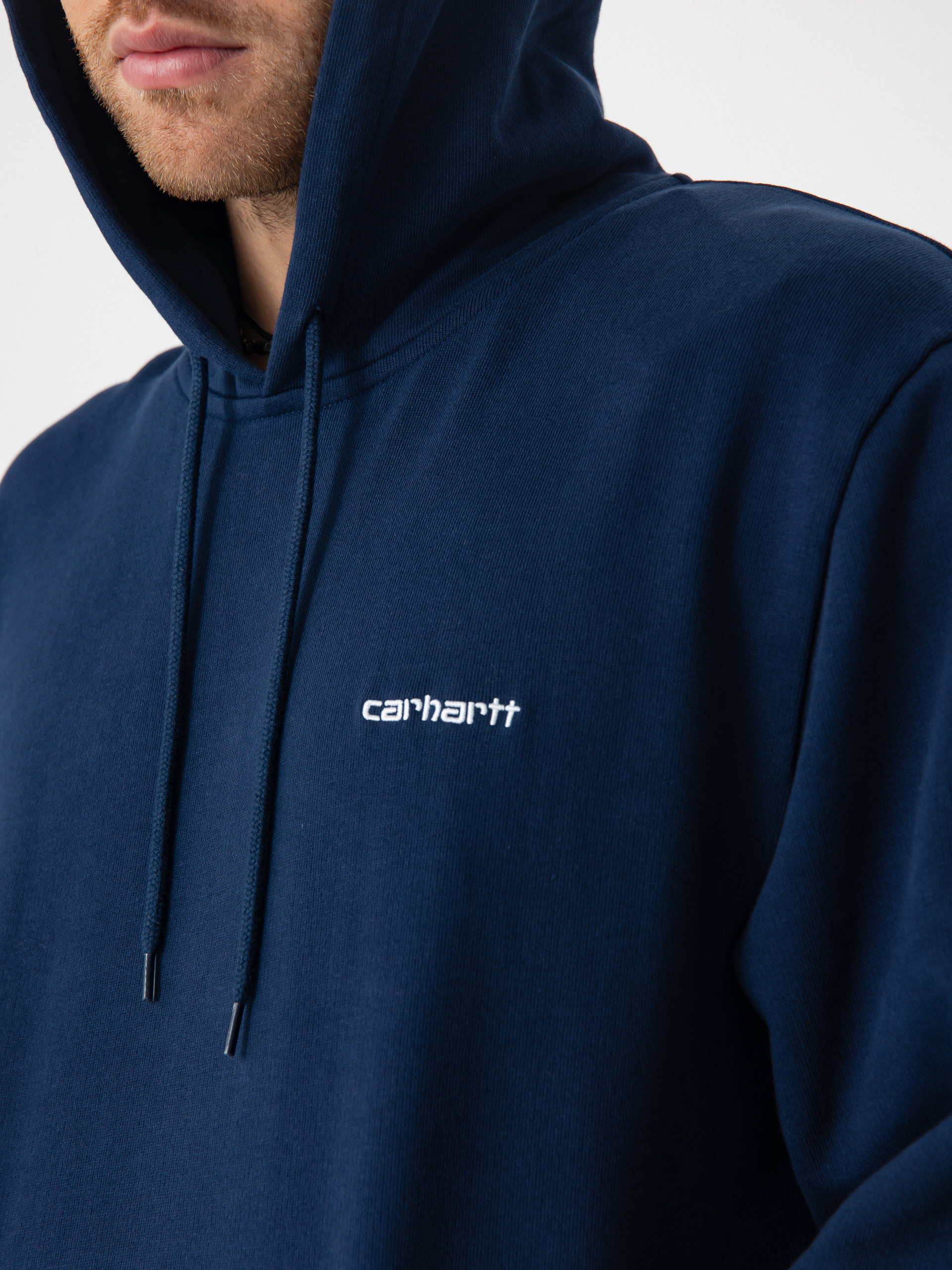 Carhartt WIP Script Embroidery HD Kapucnis pulóver (jupiter/white)