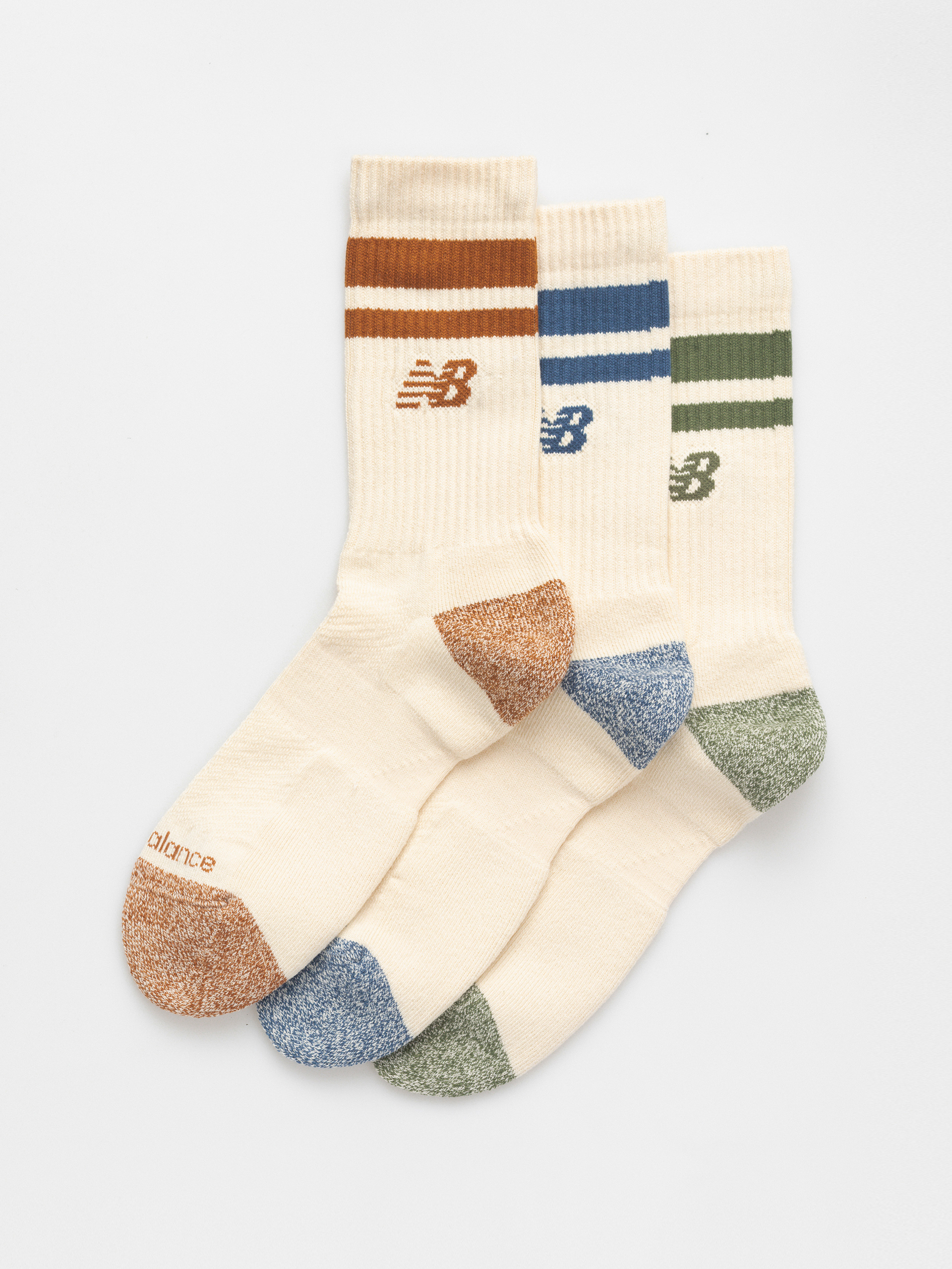 New Balance Active Lifestyle Striped Crew 3Pc Zokni