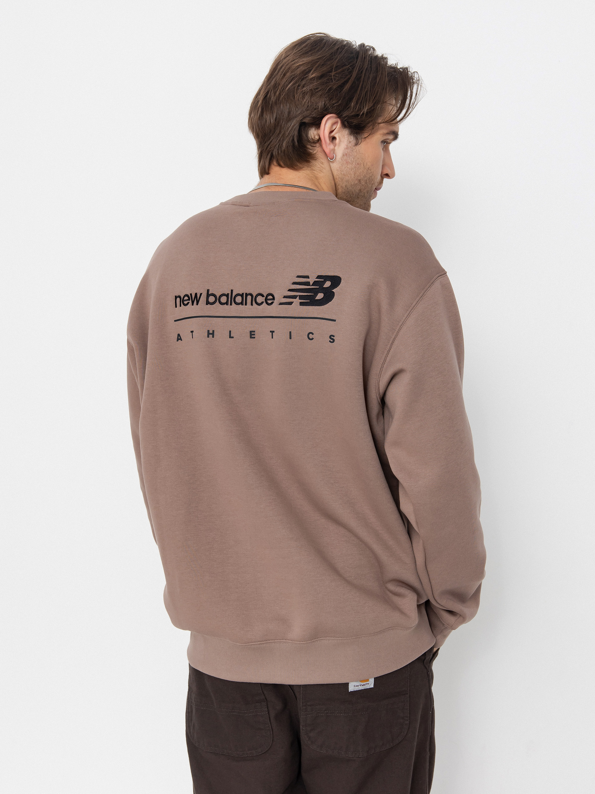 New Balance Linear Graphic Pulóver (brown)