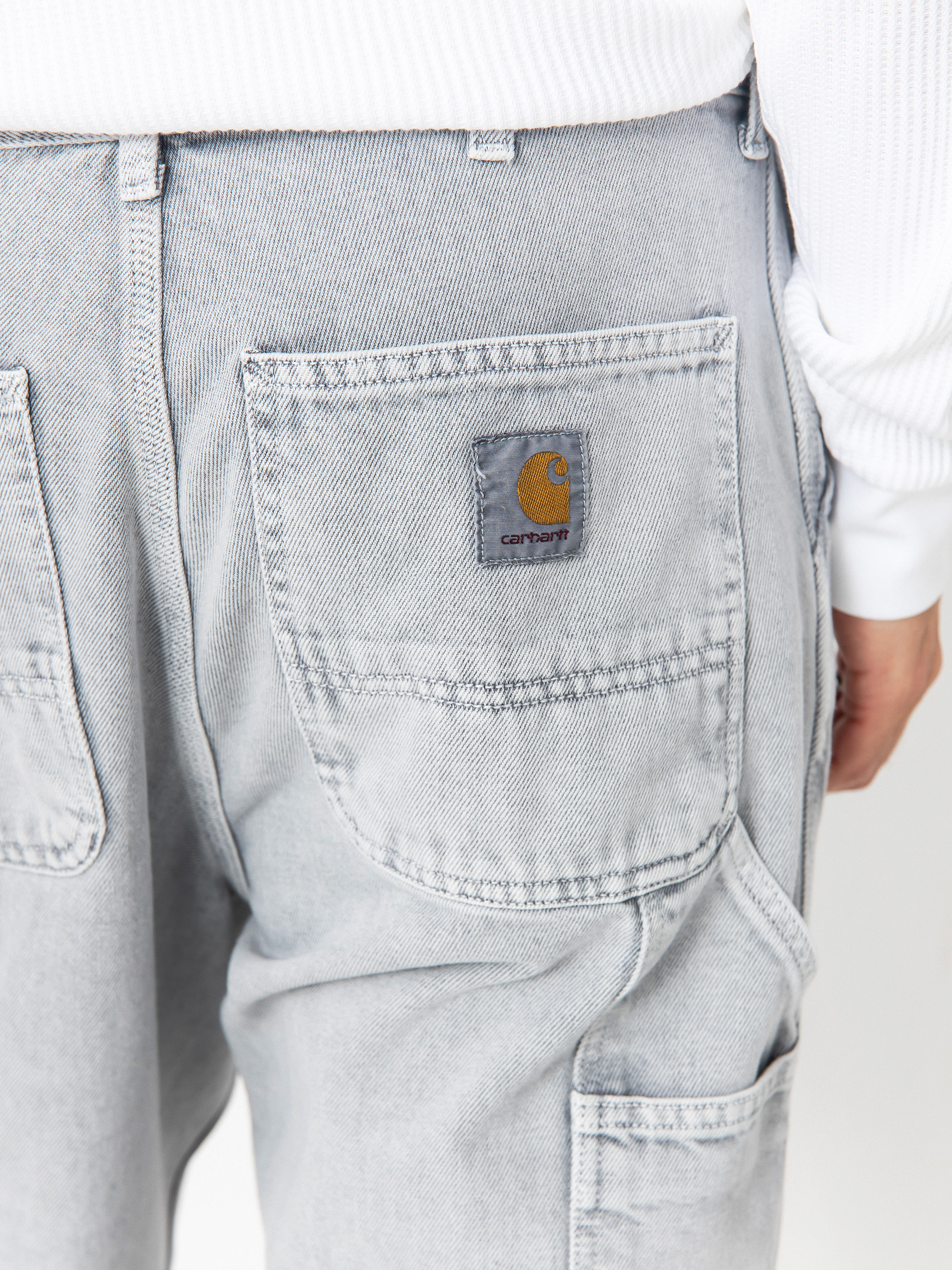 Carhartt WIP Single Knee Kisnadrág (black/chalk wash)