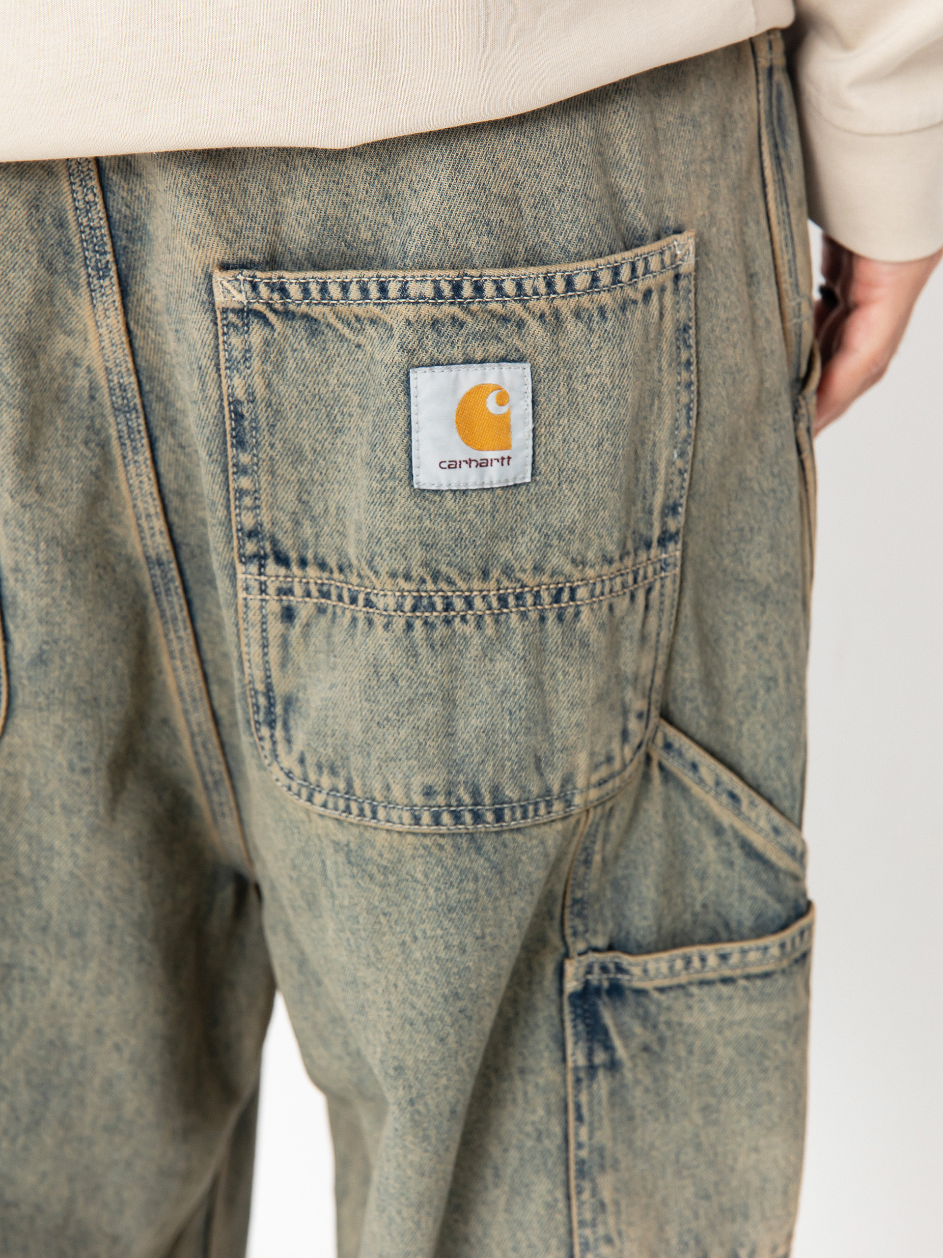 Kisnadrág Carhartt WIP OG Single Knee (blue/leather/garment dyed)