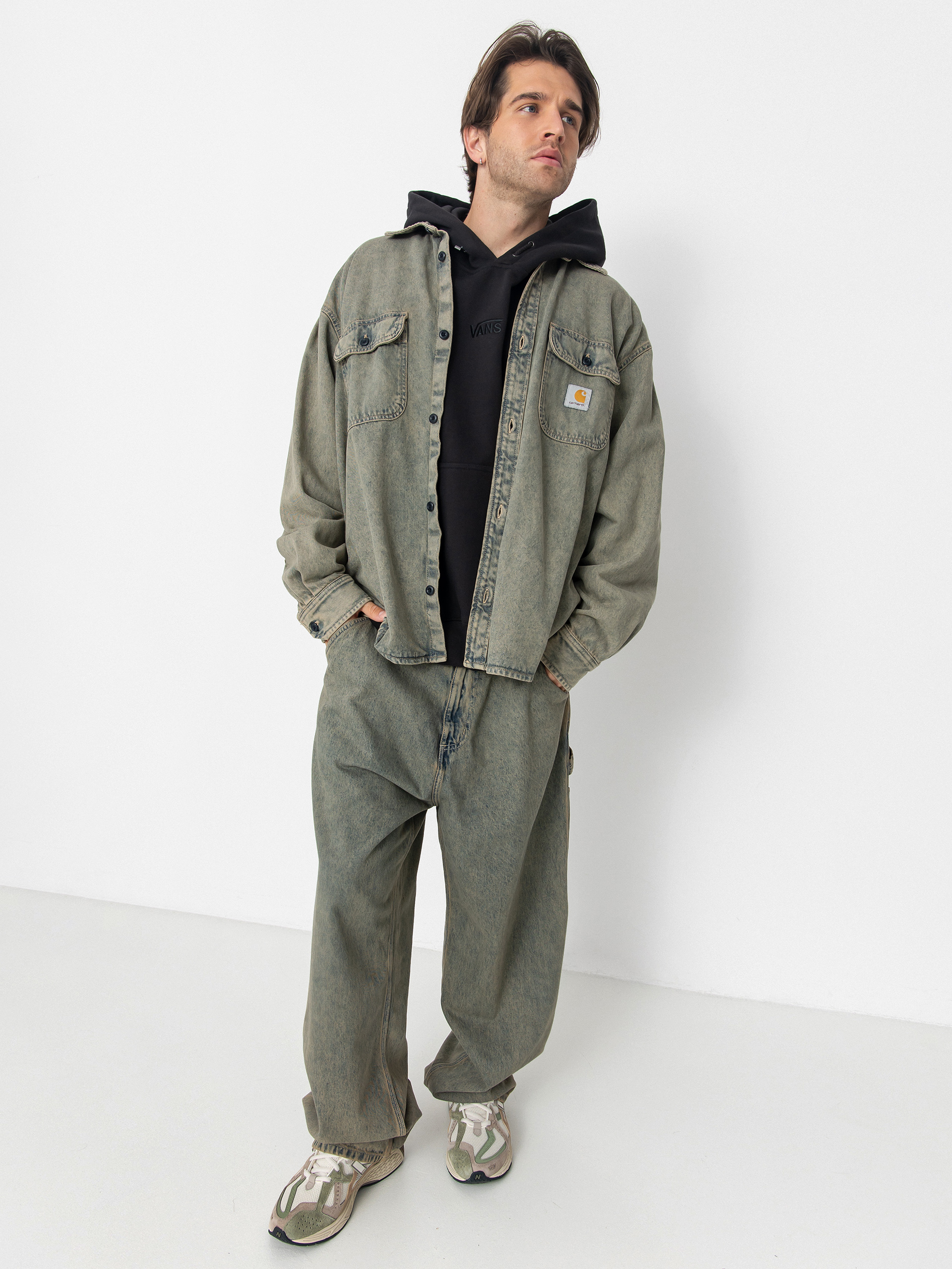 Dzseki Carhartt WIP Tigan (blue/leather/garment dyed)