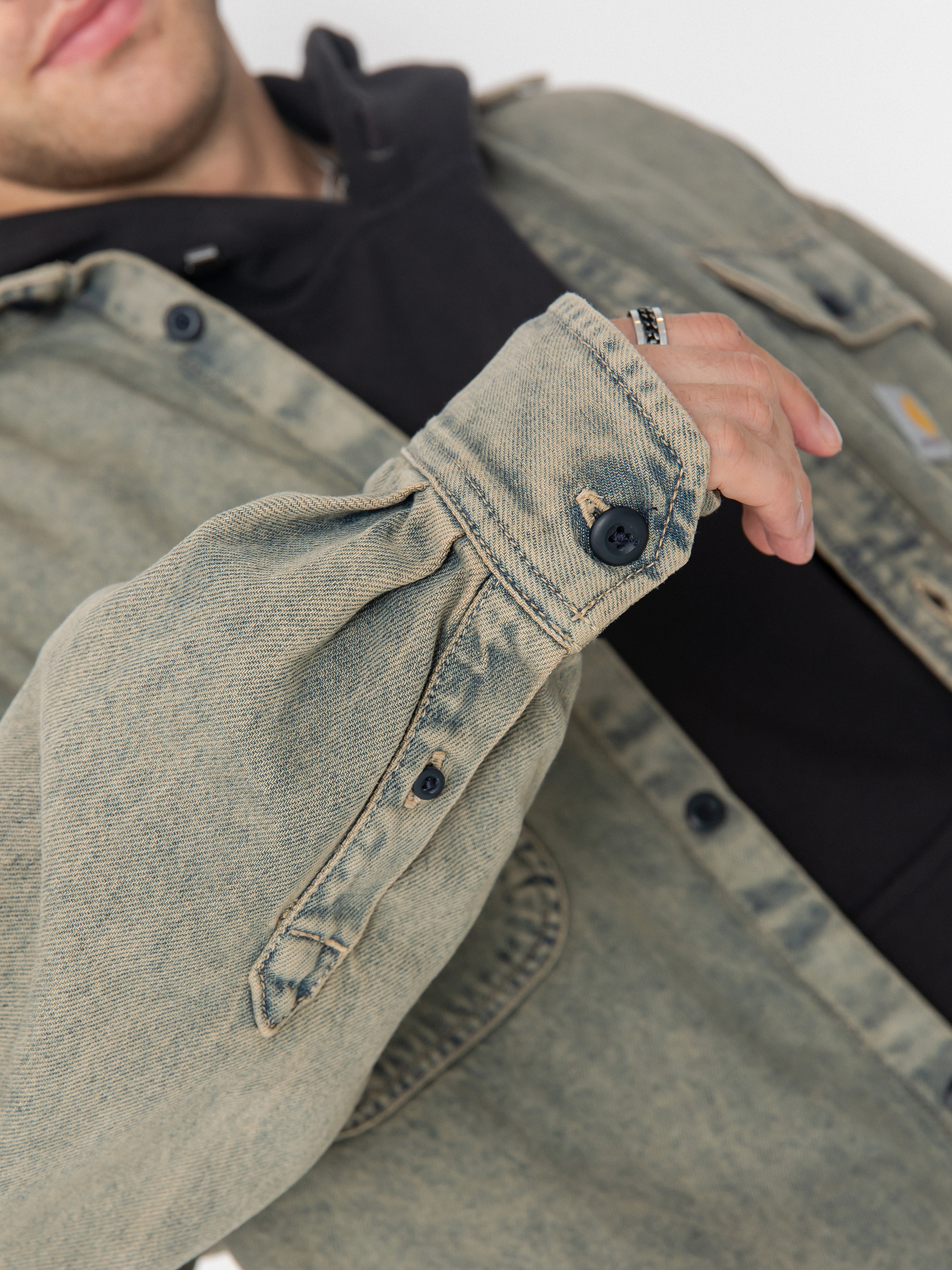 Dzseki Carhartt WIP Tigan (blue/leather/garment dyed)