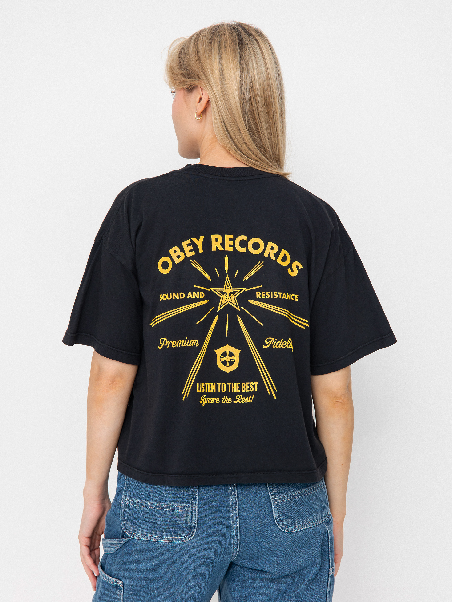 OBEY Obey Listen To The Best Wmn Póló (digital black)
