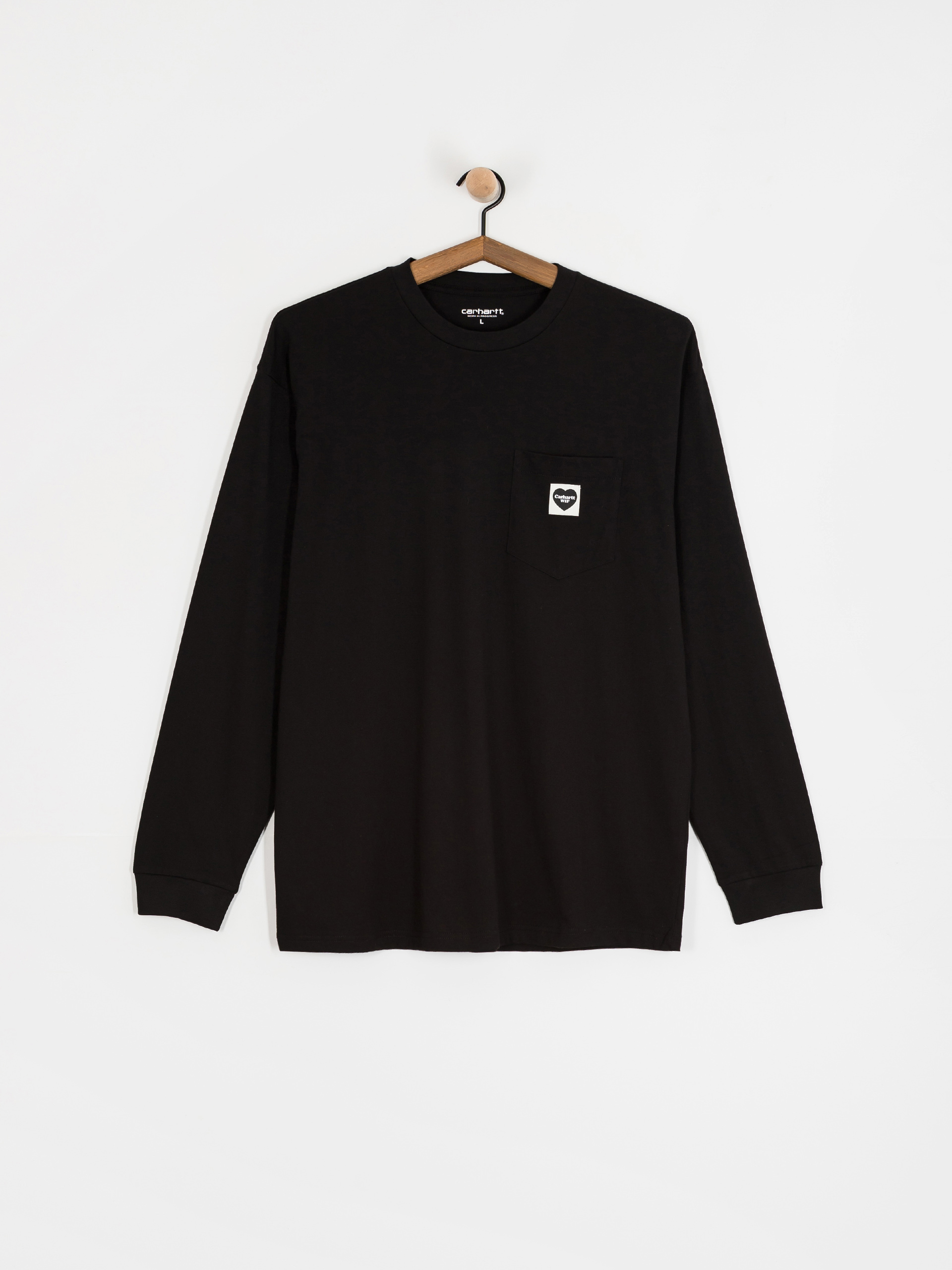 Hosszú ujjú felső Carhartt WIP Pocket Heart (black/black)
