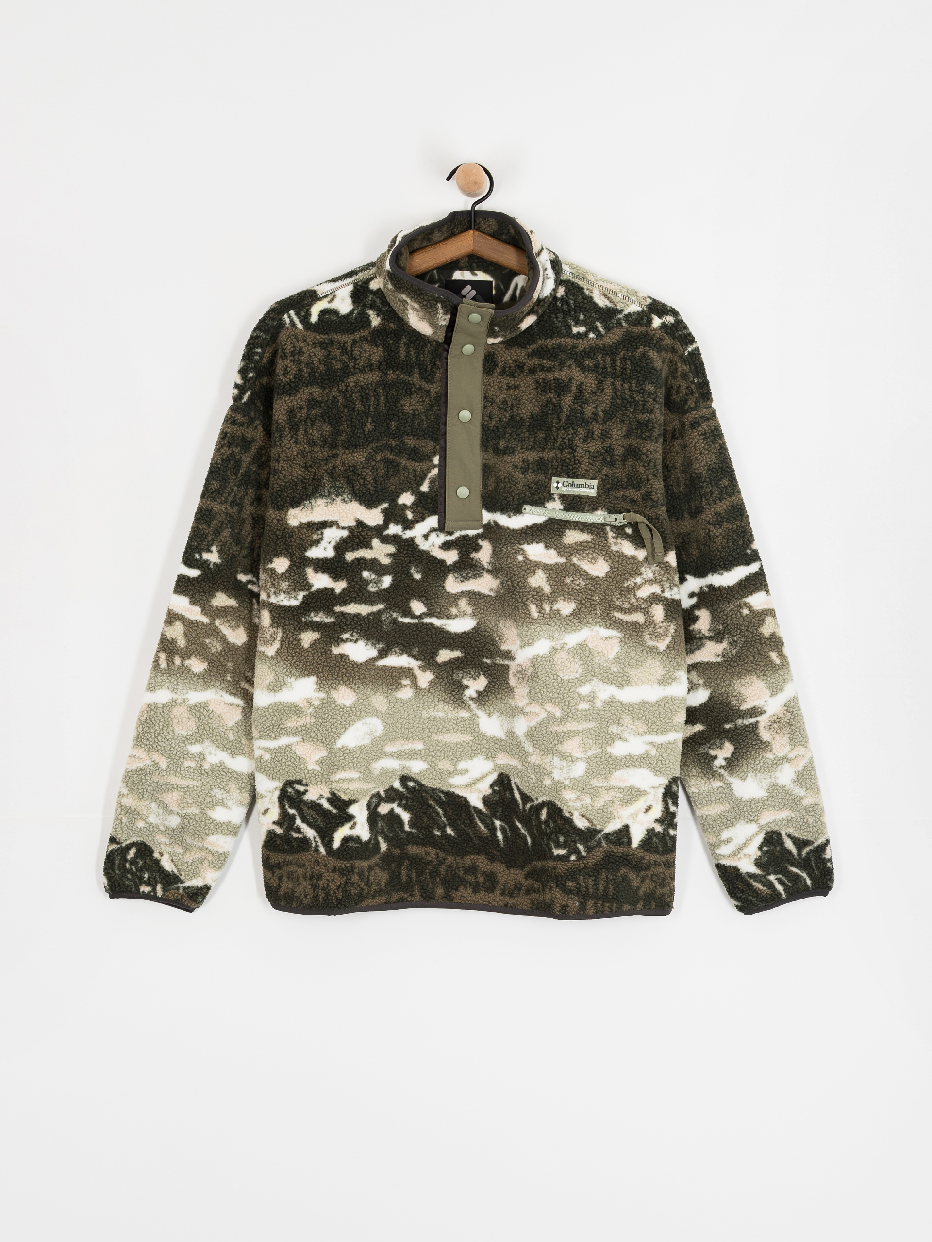Férfi Columbia Helvetia II Printed Half Snap Polár pulóver (safari sisters)