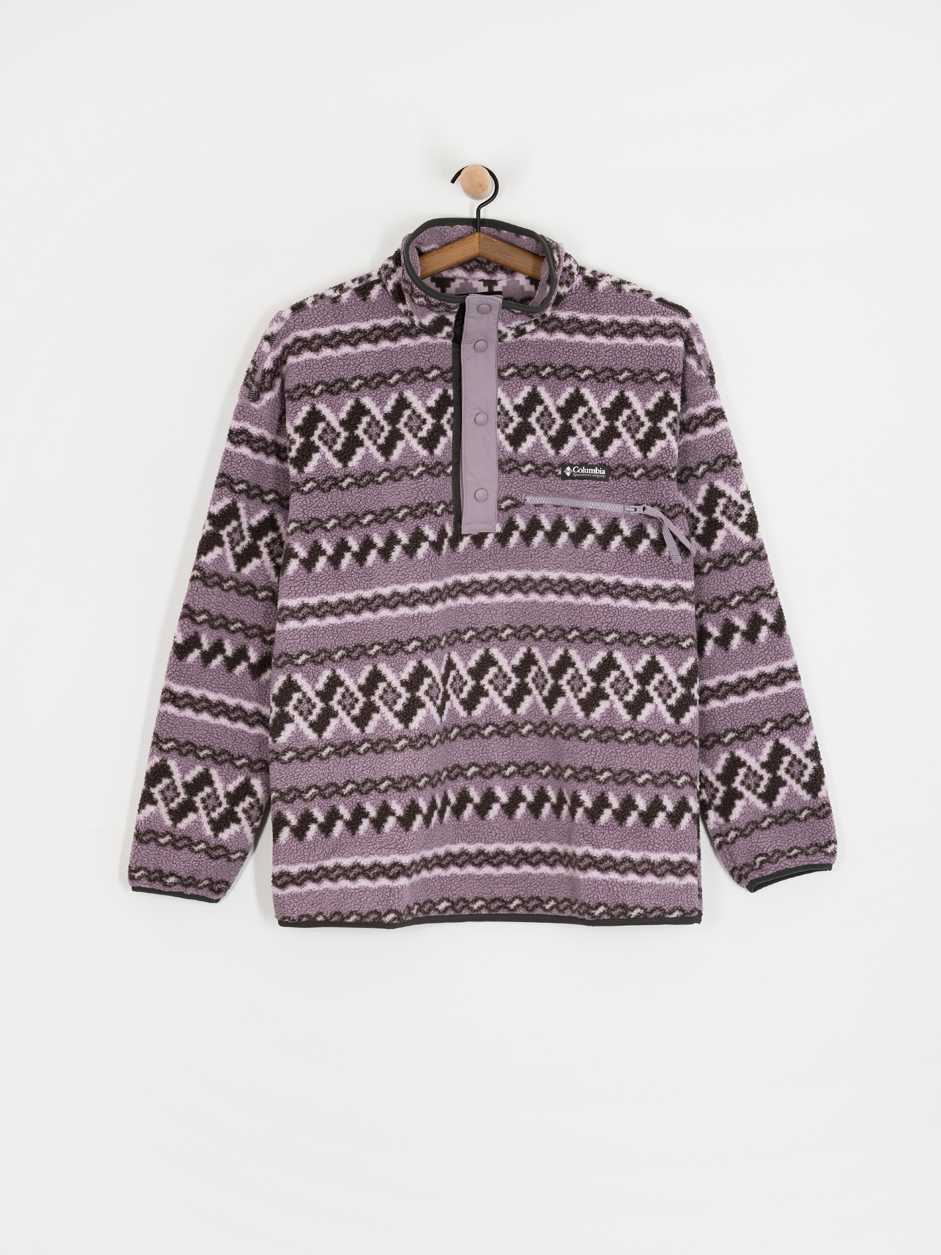 Columbia Helvetia II Printed Half Snap Polu00e1r pulu00f3ver (shale purple knitknot)