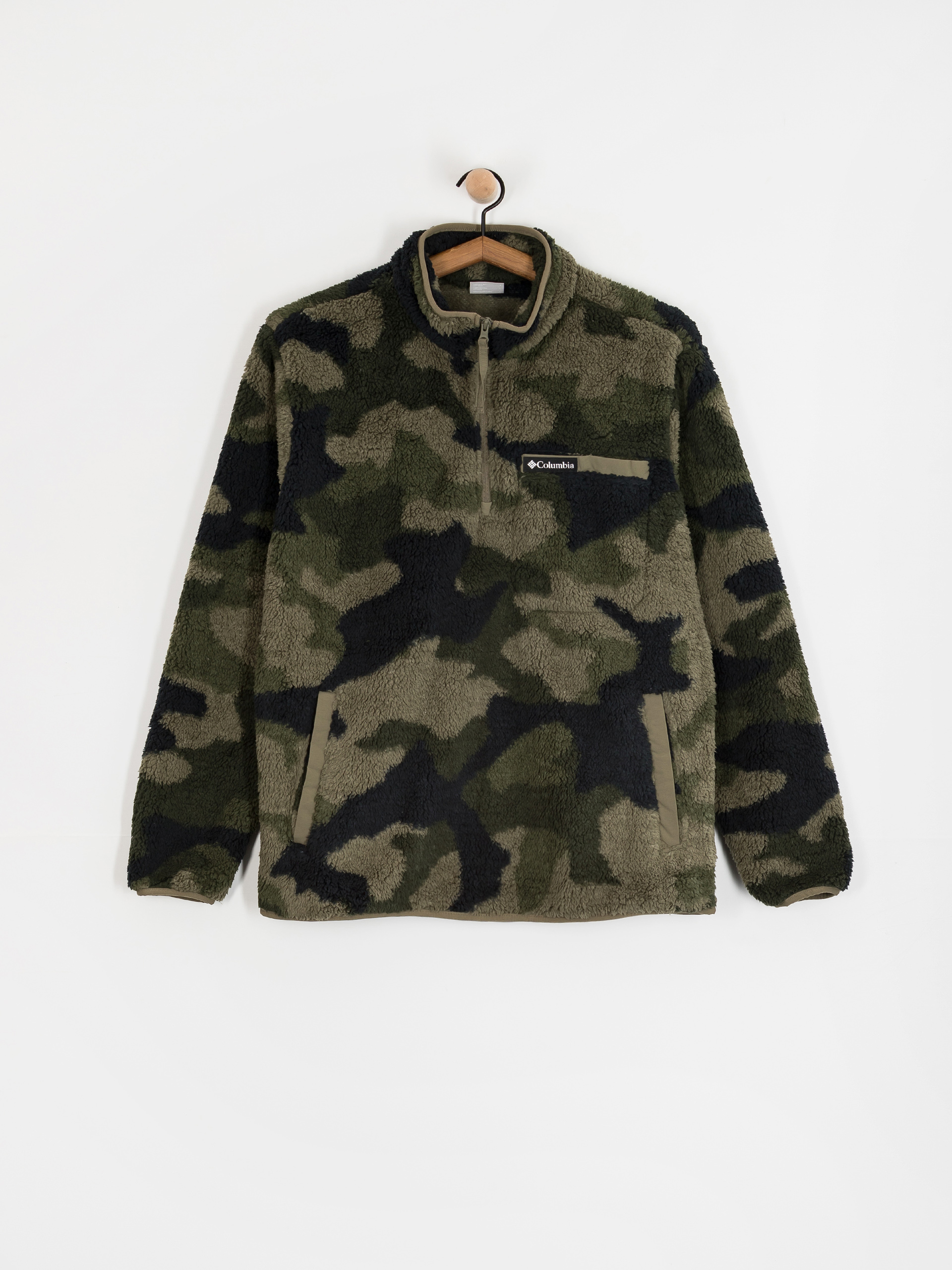 Férfi Columbia Rugged Ridge High Pile Half Zip Polár pulóver (stone green mod camo)