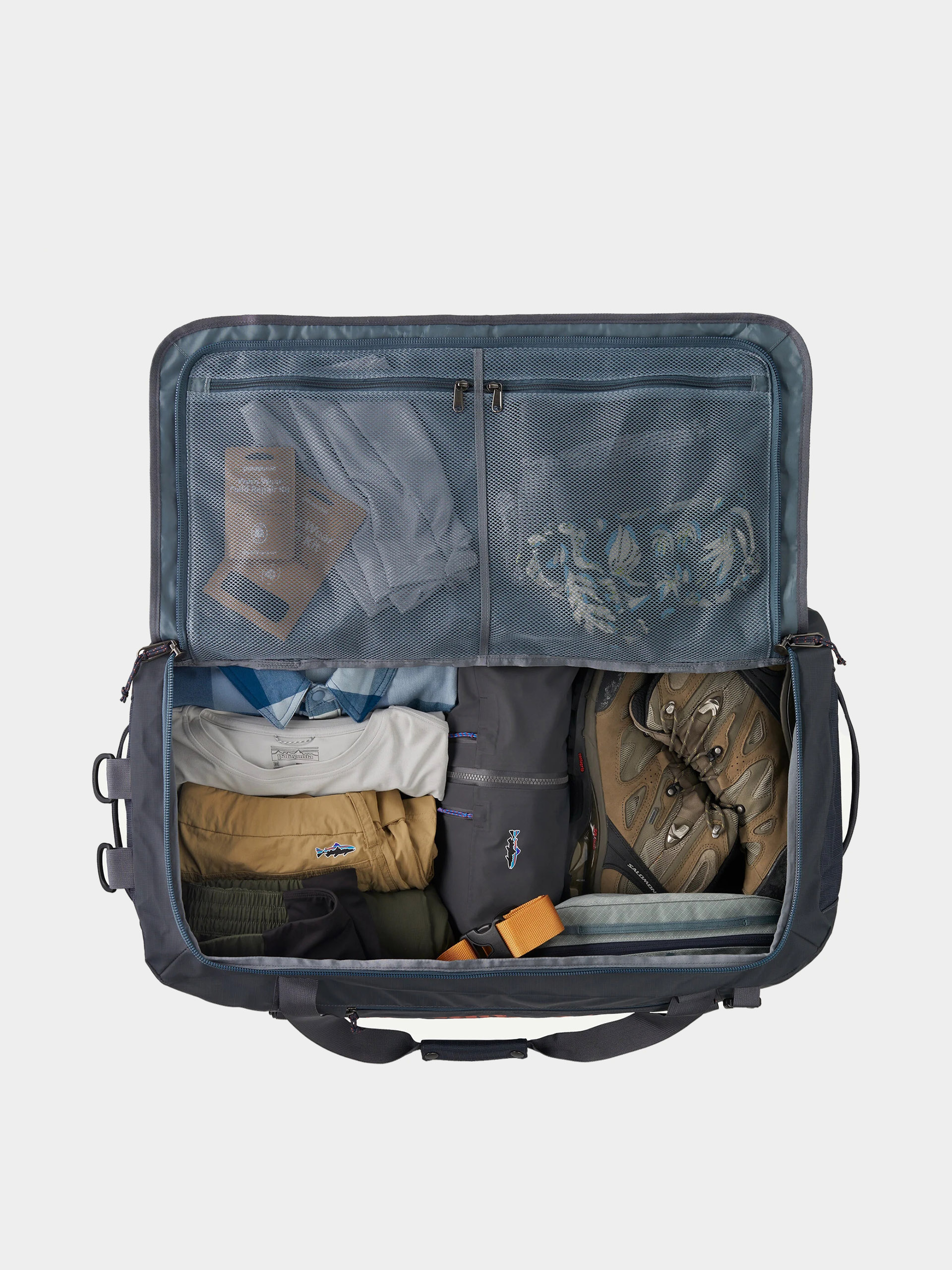 Táska Patagonia Black Hole Duffel 70L (smolder blue w/amanita red)