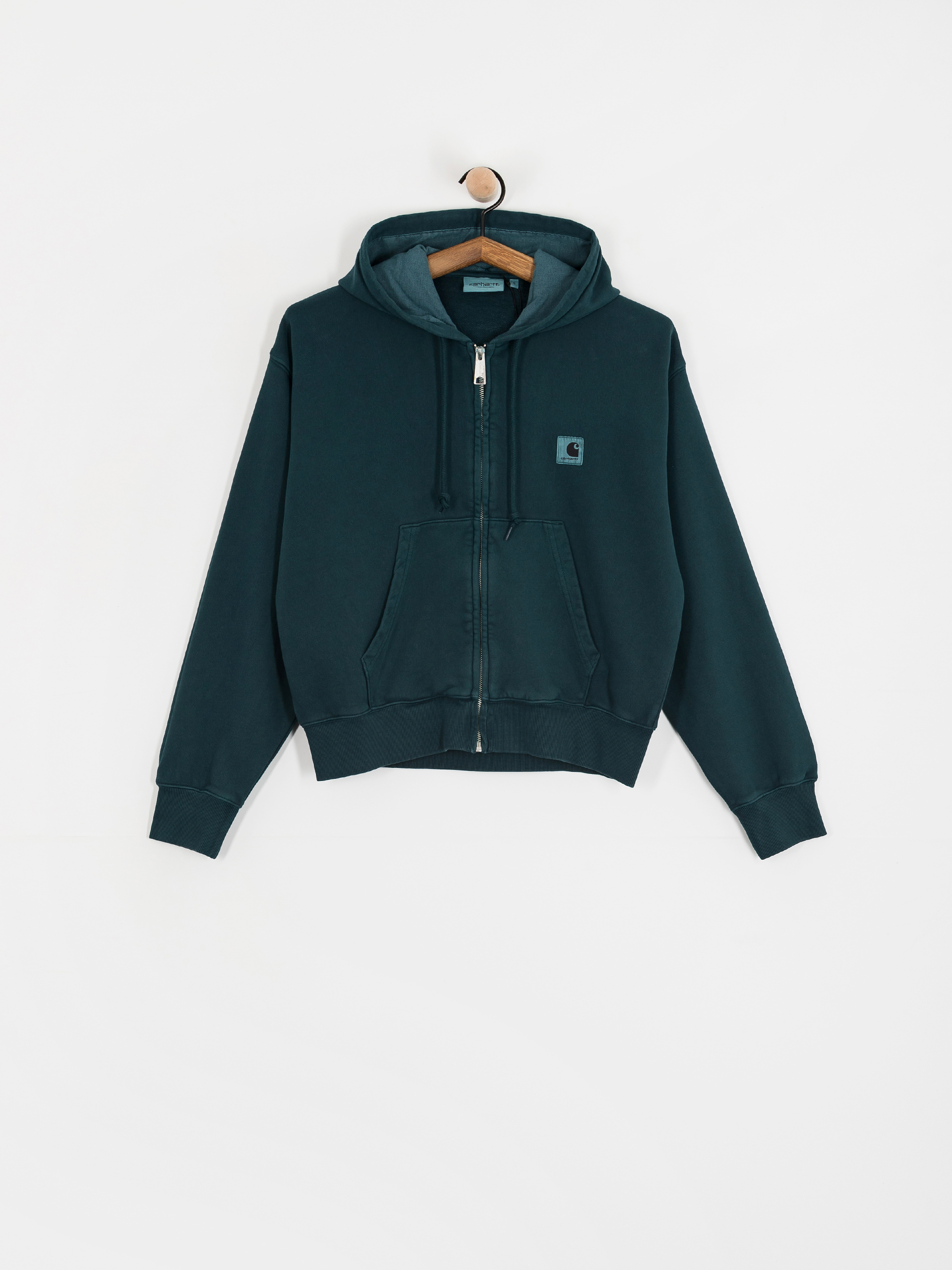Kapucnis pulóver Carhartt WIP Nelson ZHD Wmn (deep lagoon/garment dyed)
