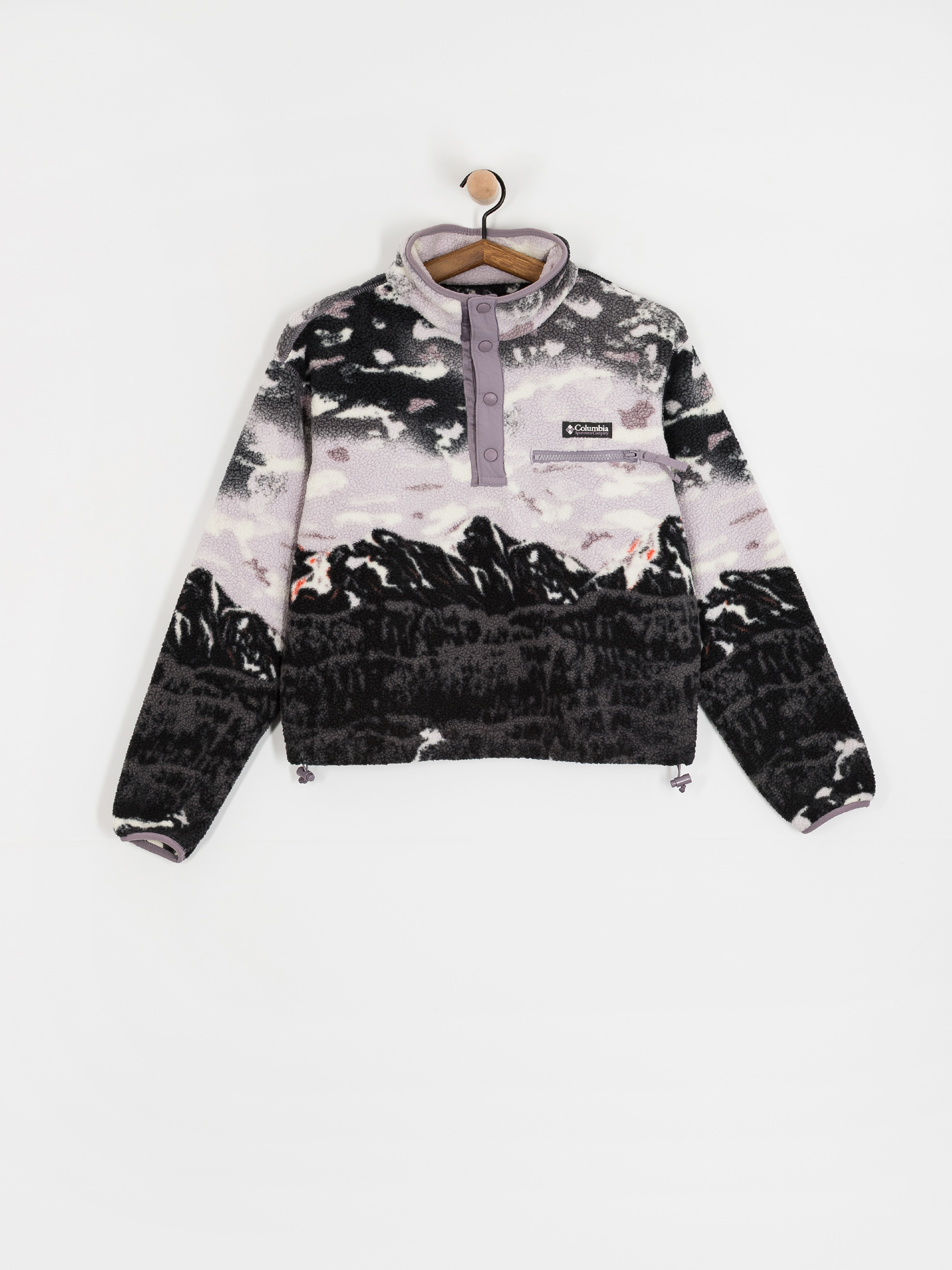 Női Columbia Helvetia II Printed Cropped Half Snap Polár pulóver (shale purple sisters/shale purple)