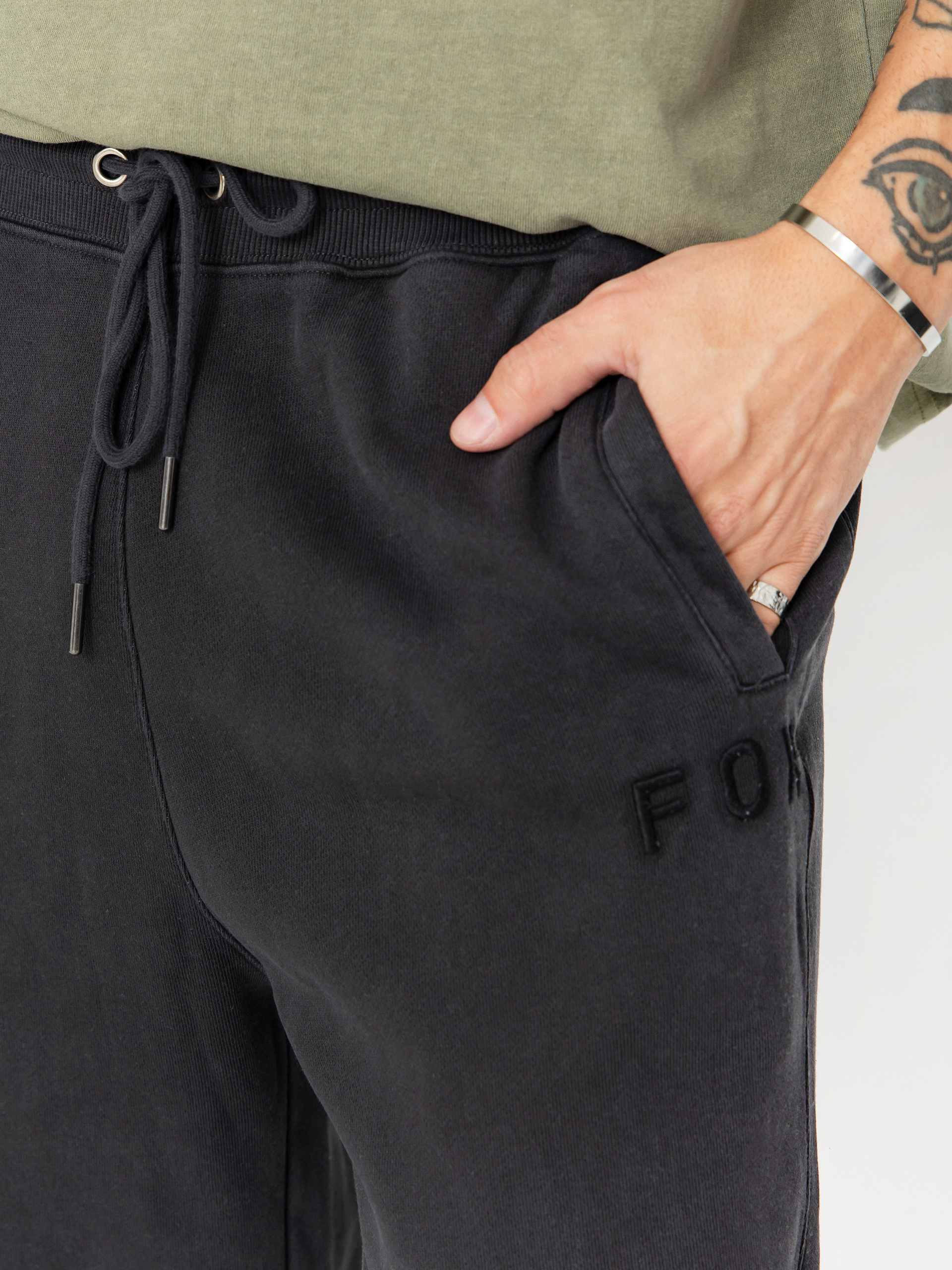 Fox Wordmark Fleece Jogger Kisnadrág (black)