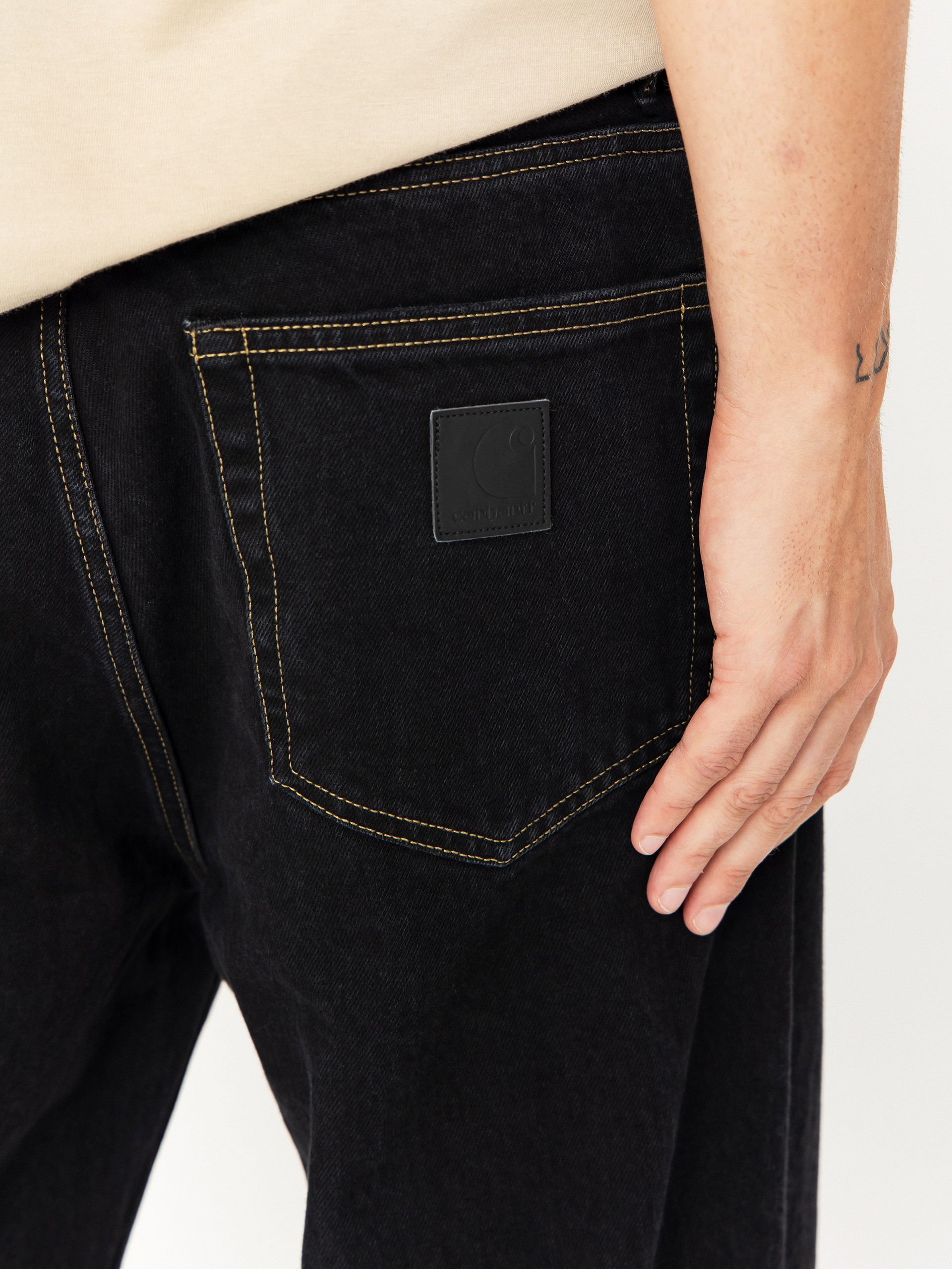 Carhartt WIP Aaron Kisnadrág (black/stone washed)