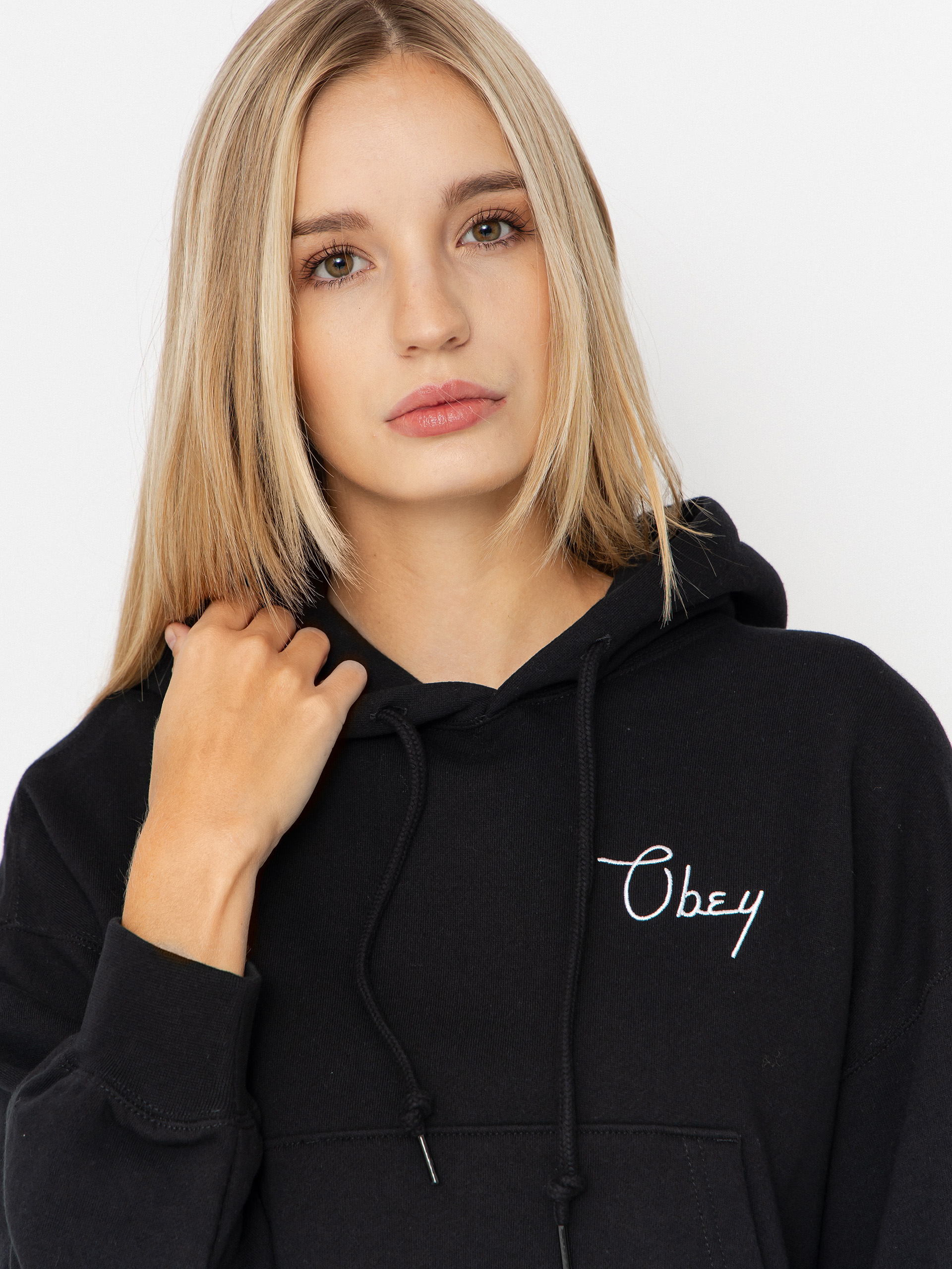 OBEY Cities Cropped HD Wmn Kapucnis pulóver (black)
