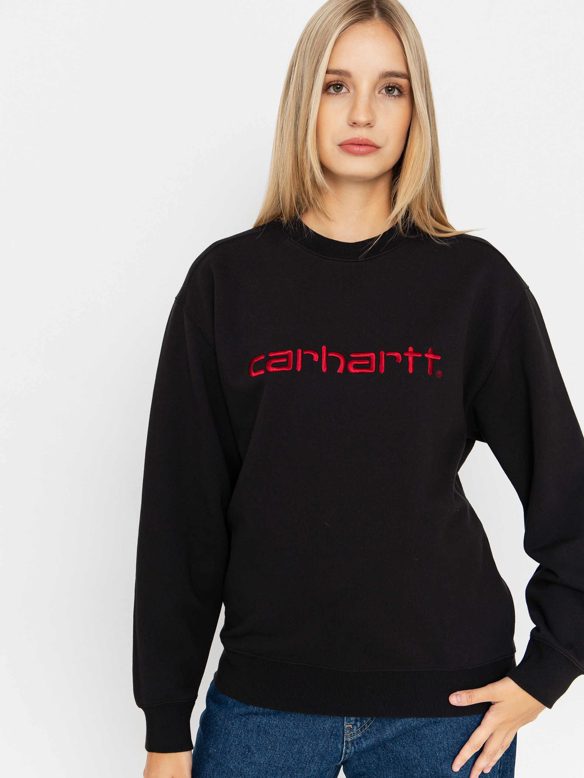 Carhartt WIP Carhartt Wmn Pulu00f3ver (black/scarlet)