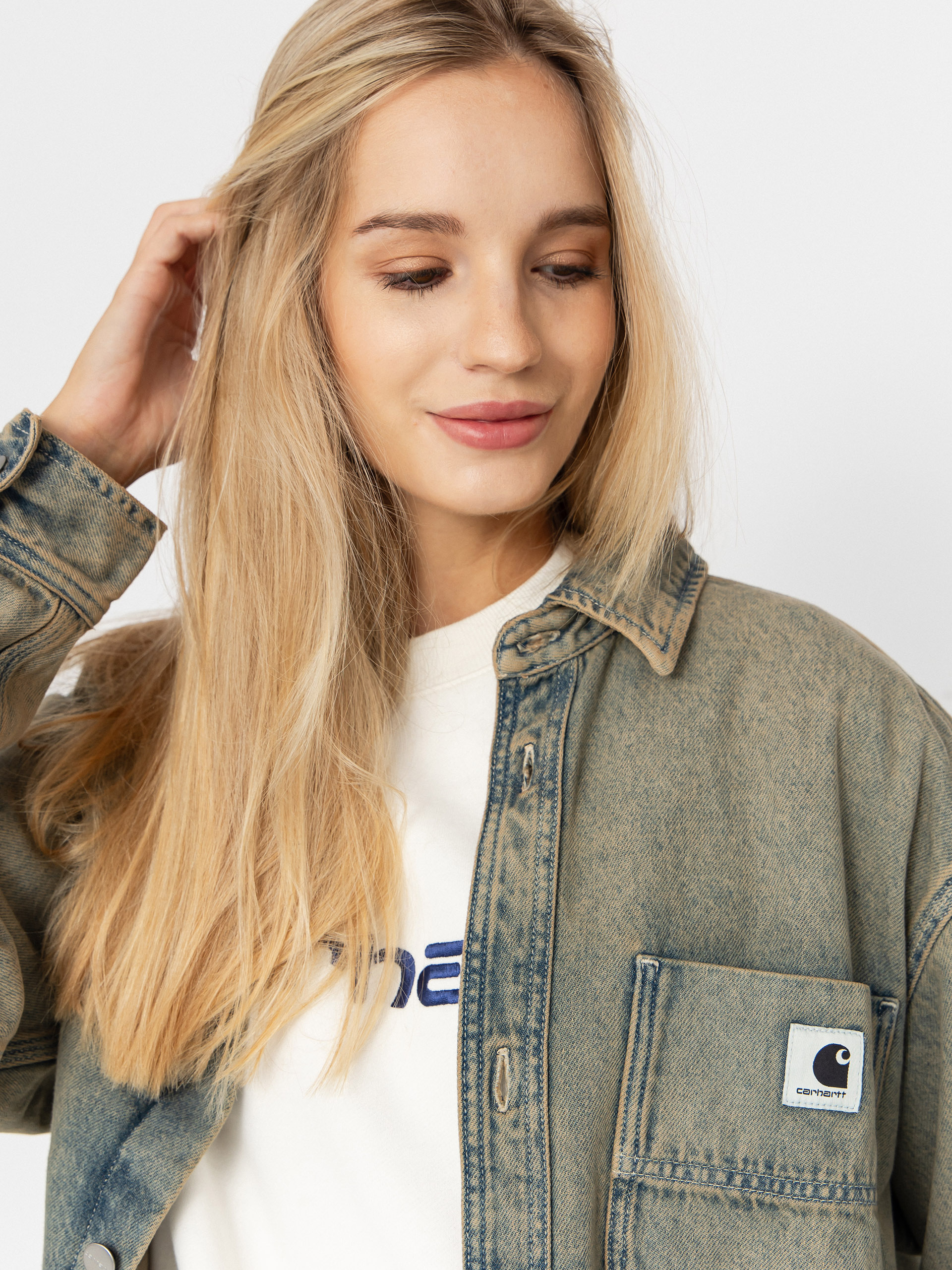 Carhartt WIP Georgia Wmn Dzseki (blue/leather/garment dyed)