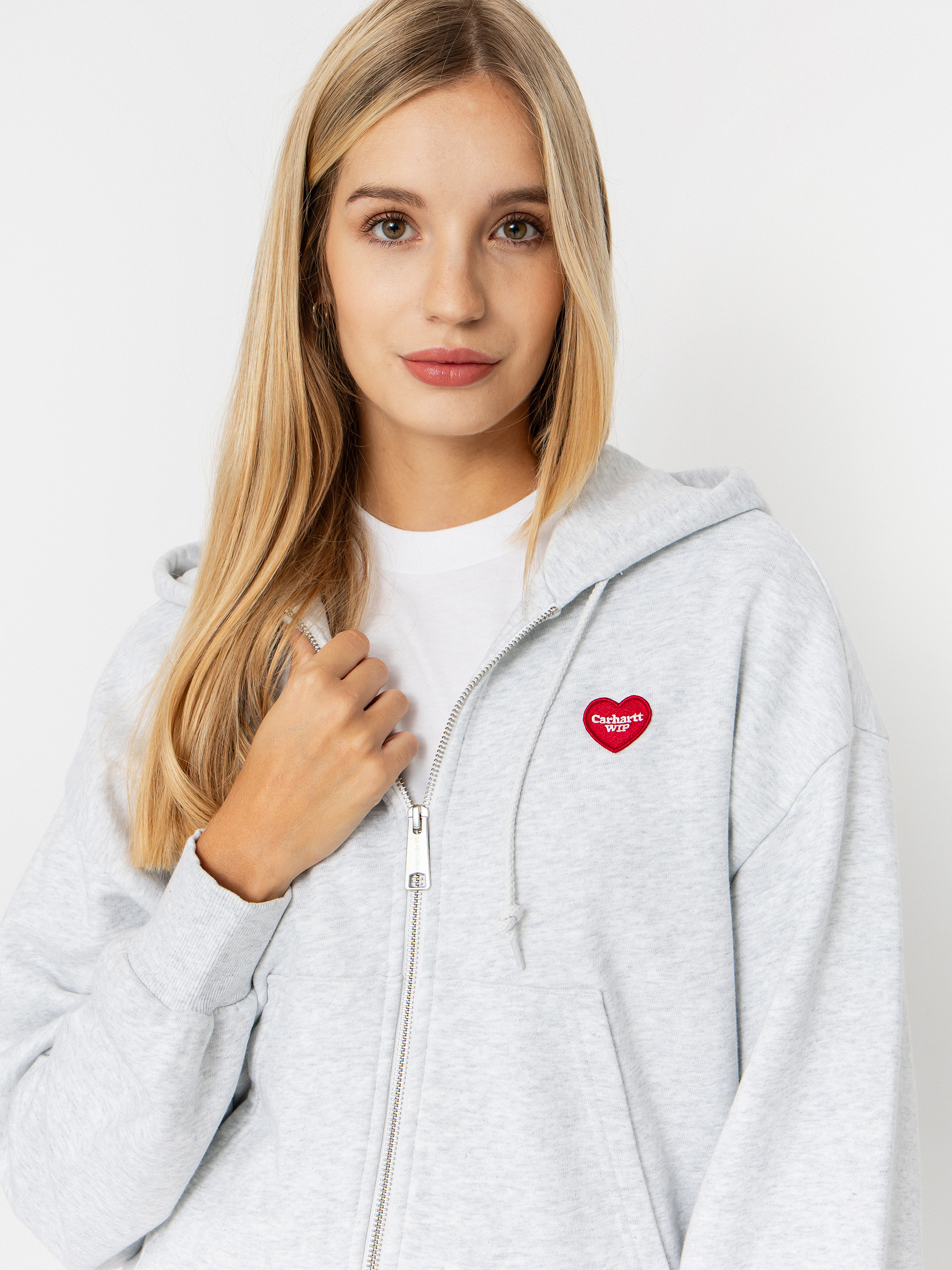 Carhartt WIP Heart II Hartt ZHD Wmn Kapucnis pulóver (ash heather)