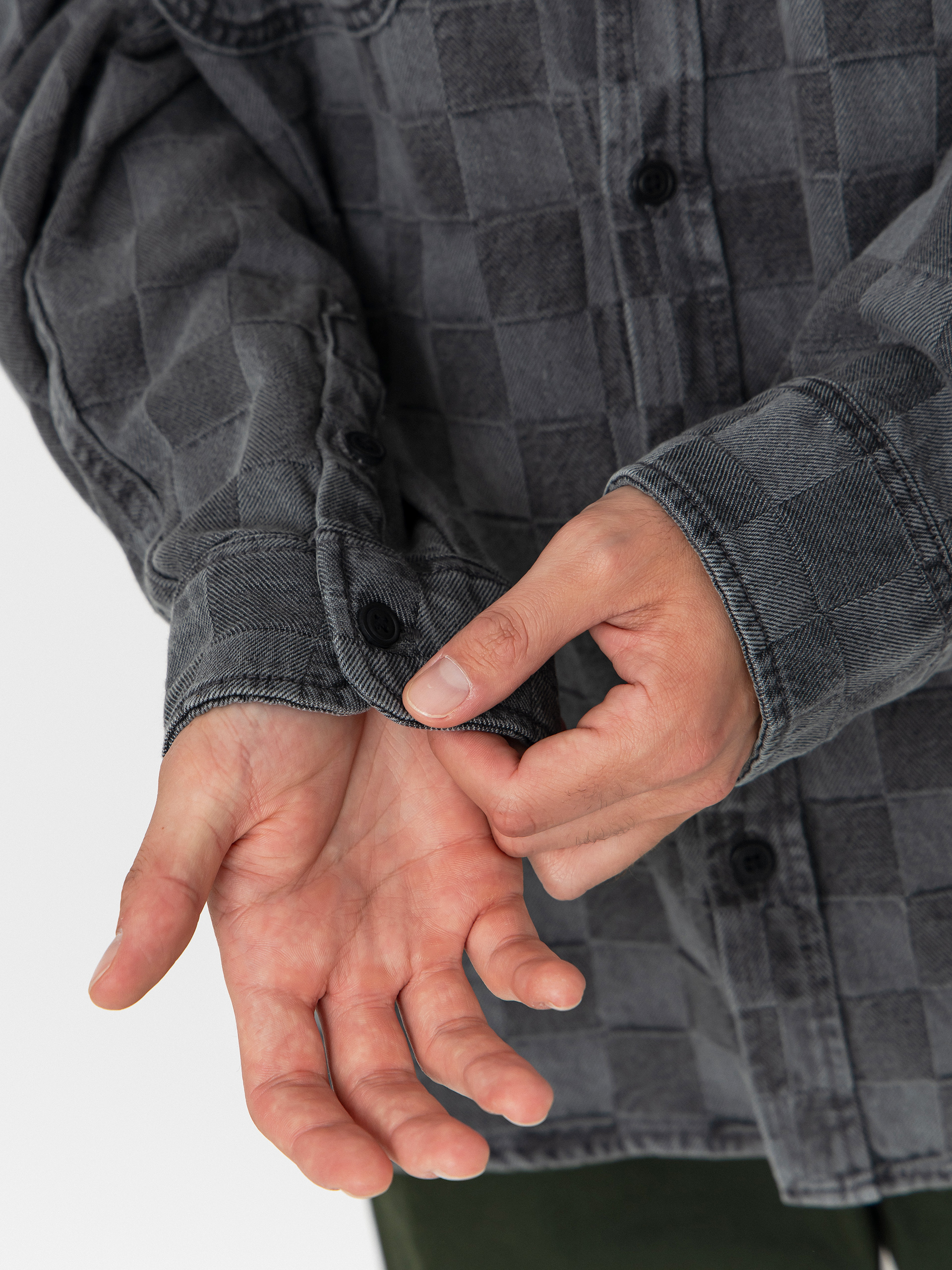 Vans Hastings Checkerboard Denin Ls Woven Ing (faded black)