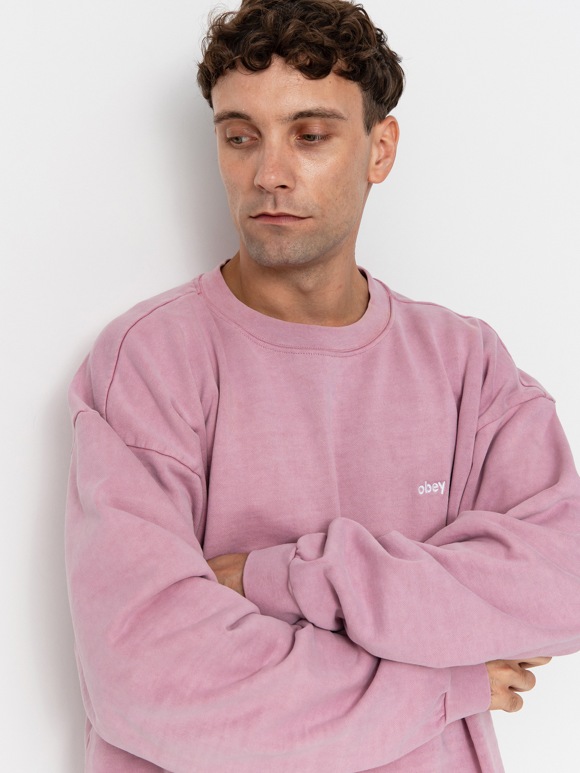 OBEY Lowercase Pigment Crew Pulóver (pigment lilac)