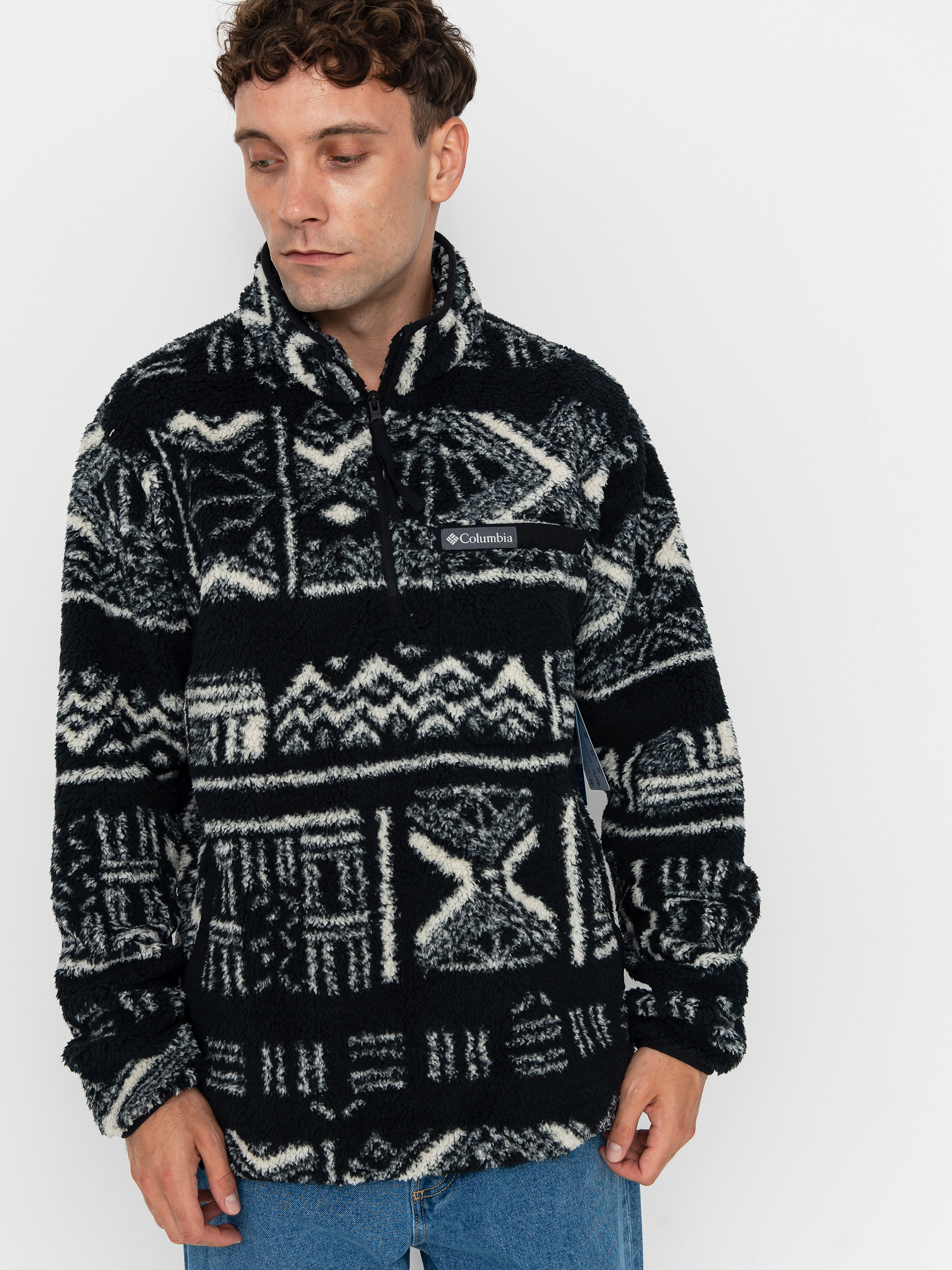 Columbia Rugged Ridge High Pile Half Zip Polu00e1r pulu00f3ver (black deschutes days)