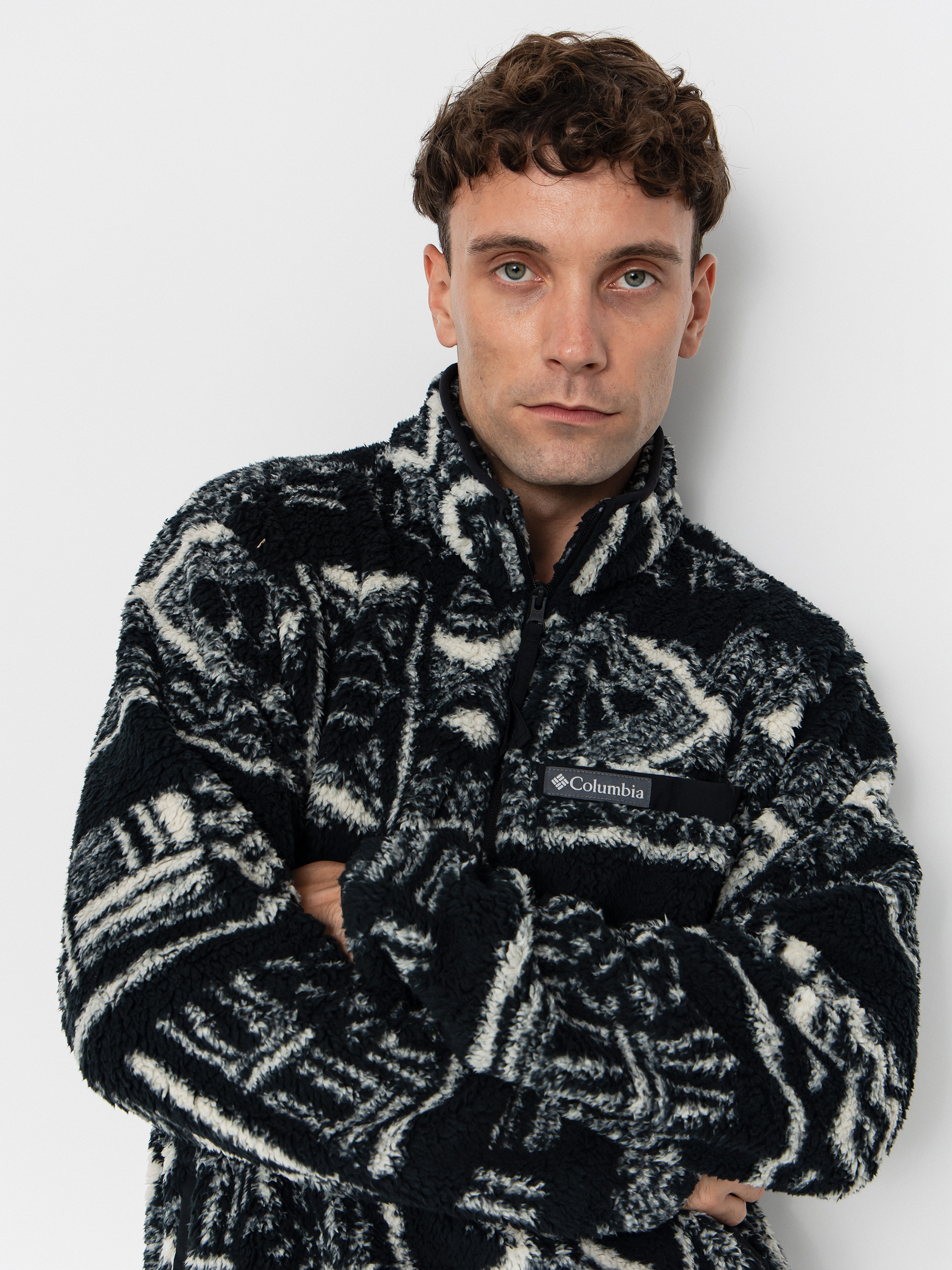 Férfi Columbia Rugged Ridge High Pile Half Zip Polár pulóver (black deschutes days)