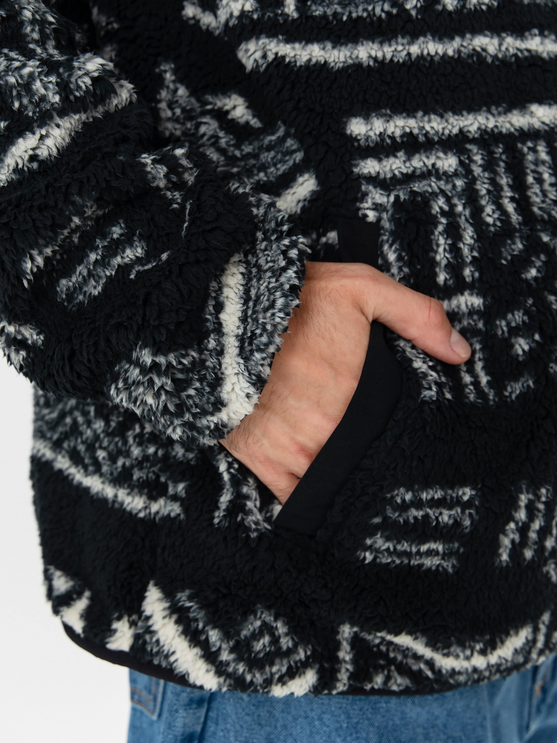 Férfi Columbia Rugged Ridge High Pile Half Zip Polár pulóver (black deschutes days)