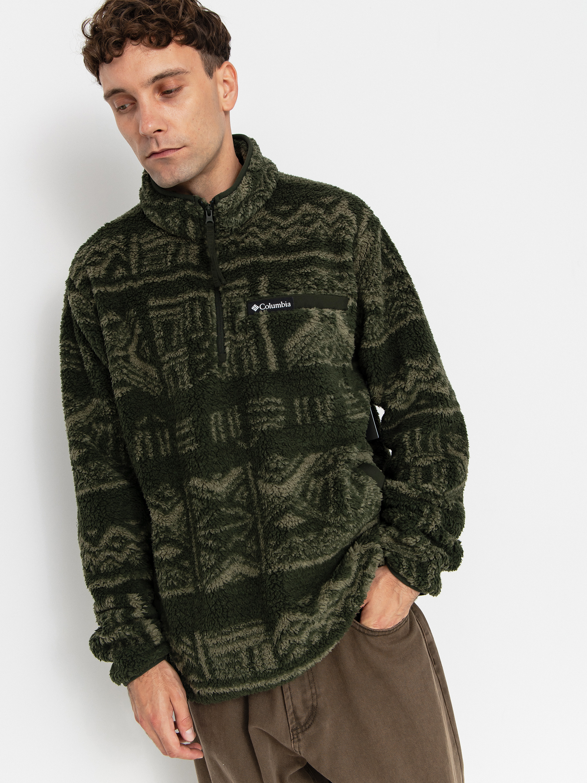 Columbia Rugged Ridge High Pile Half Zip Polár pulóver (greenscape deschutes days)