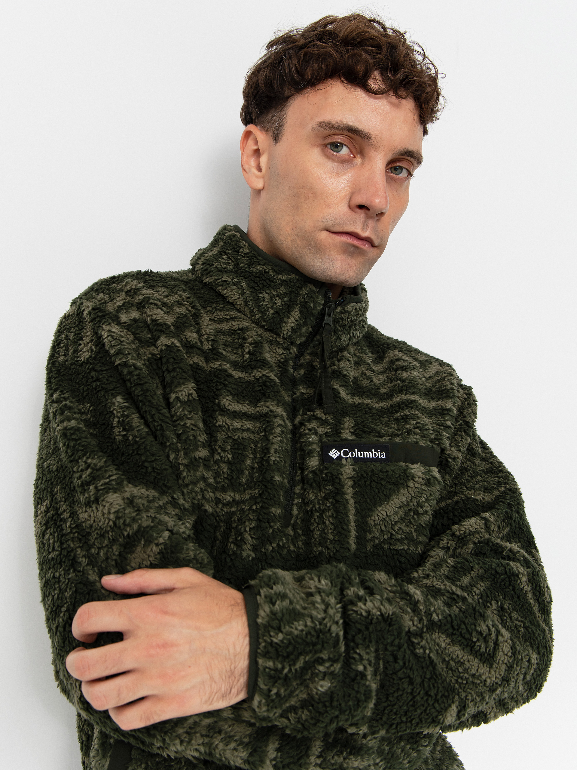 Férfi Columbia Rugged Ridge High Pile Half Zip Polár pulóver (greenscape deschutes days)